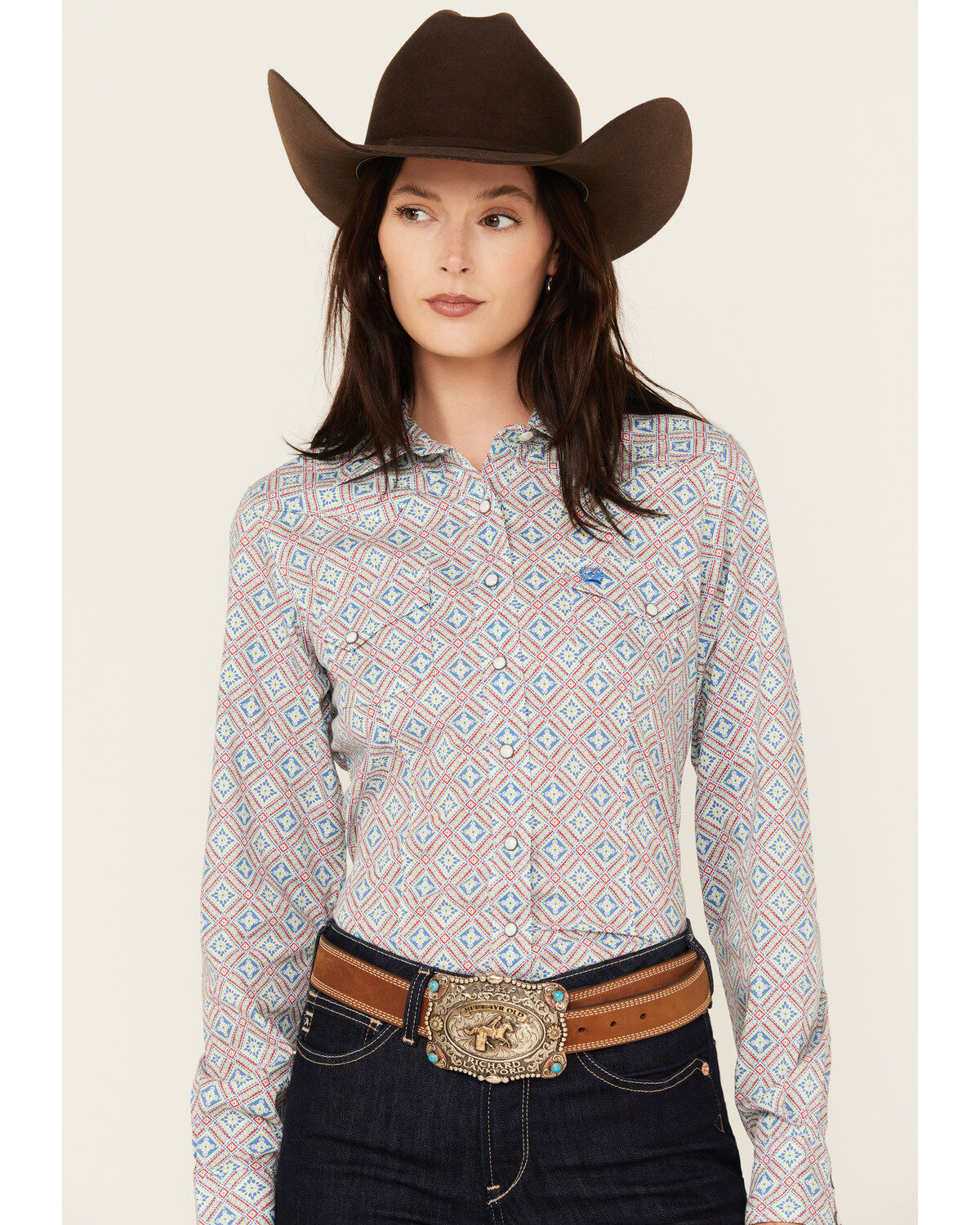 Women's Cinch Geo Print Long Sleeve Snap Western Shirt
