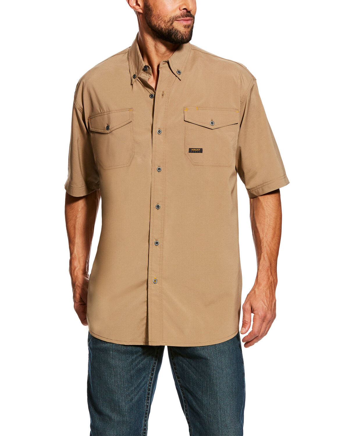 Men's Ariat Rebar Made Tough VentTEK Short Sleeve Work Shirt - Tall