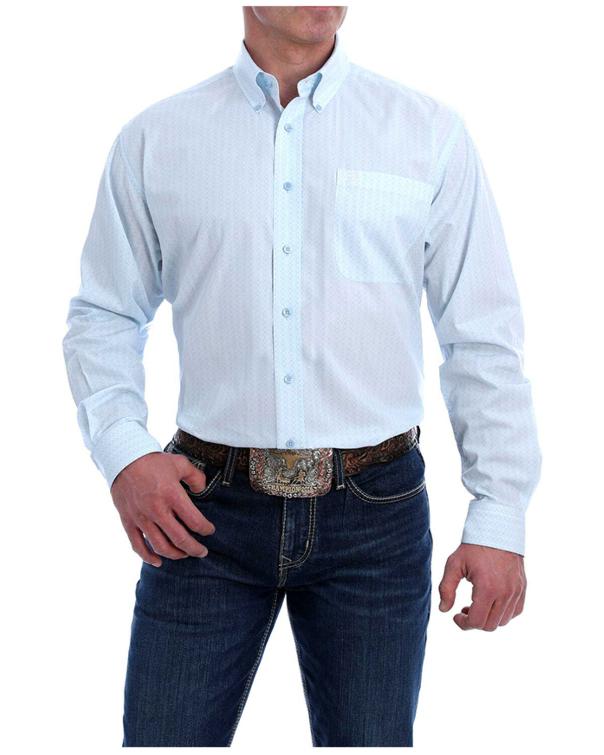 Men's Cinch Diamond Geo Print Long Sleeve Button Down Western Shirt