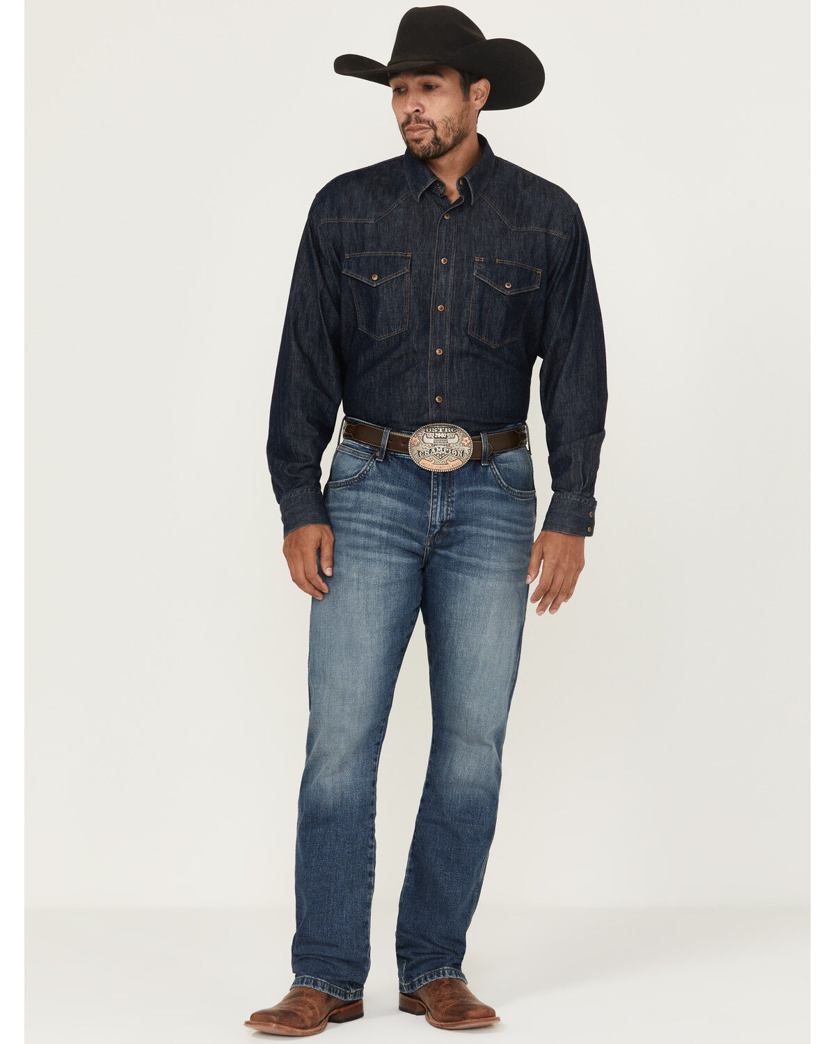 Men's Wrangler Retro Bryson Medium Wash Slim Bootcut Stretch Denim Jea