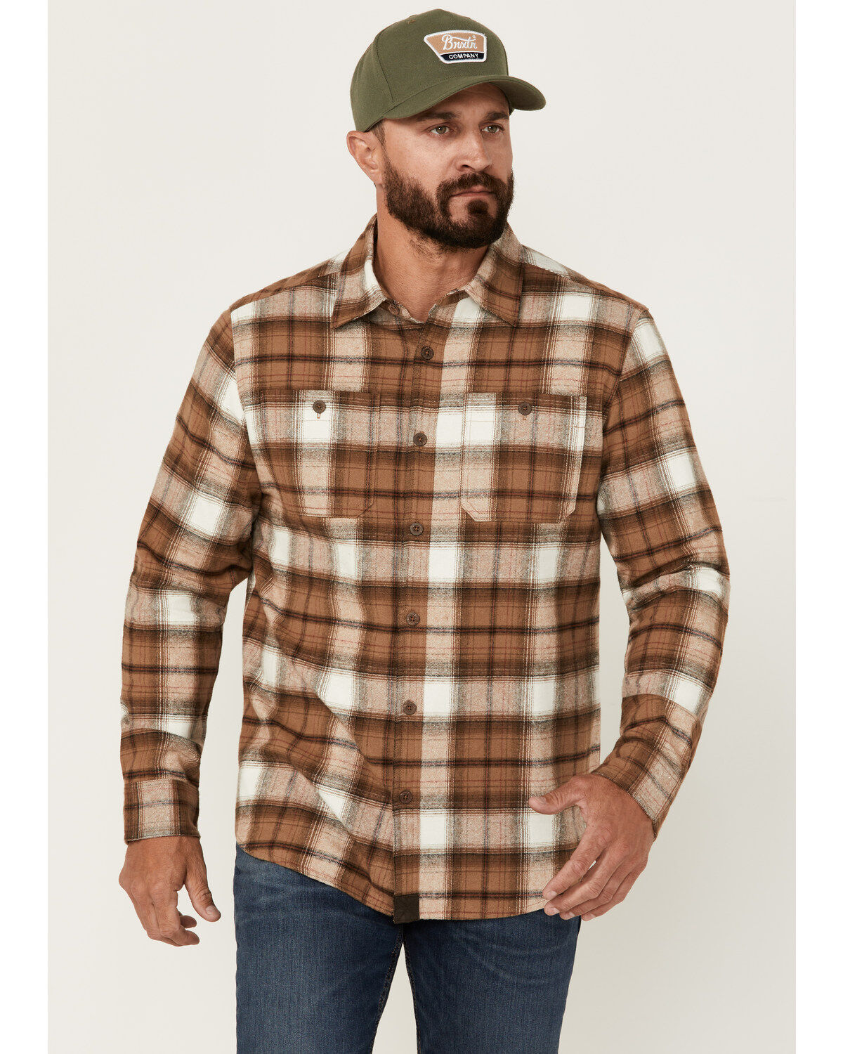 Men's Dakota Grizzly Grant Plaid Print Long Sleeve Button-Down Western