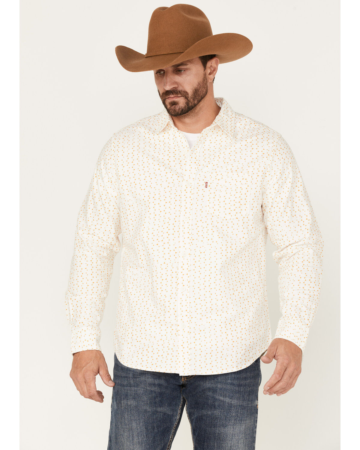 Men's Levi's Long Sleeve Circle Geo Print Western Shirt