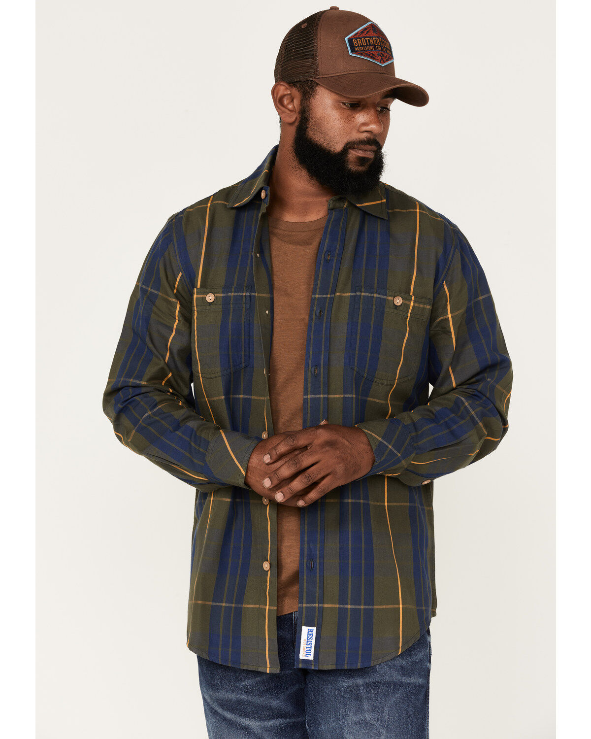 Men's Resistol Longmont Large Plaid Button Down Western Shirt