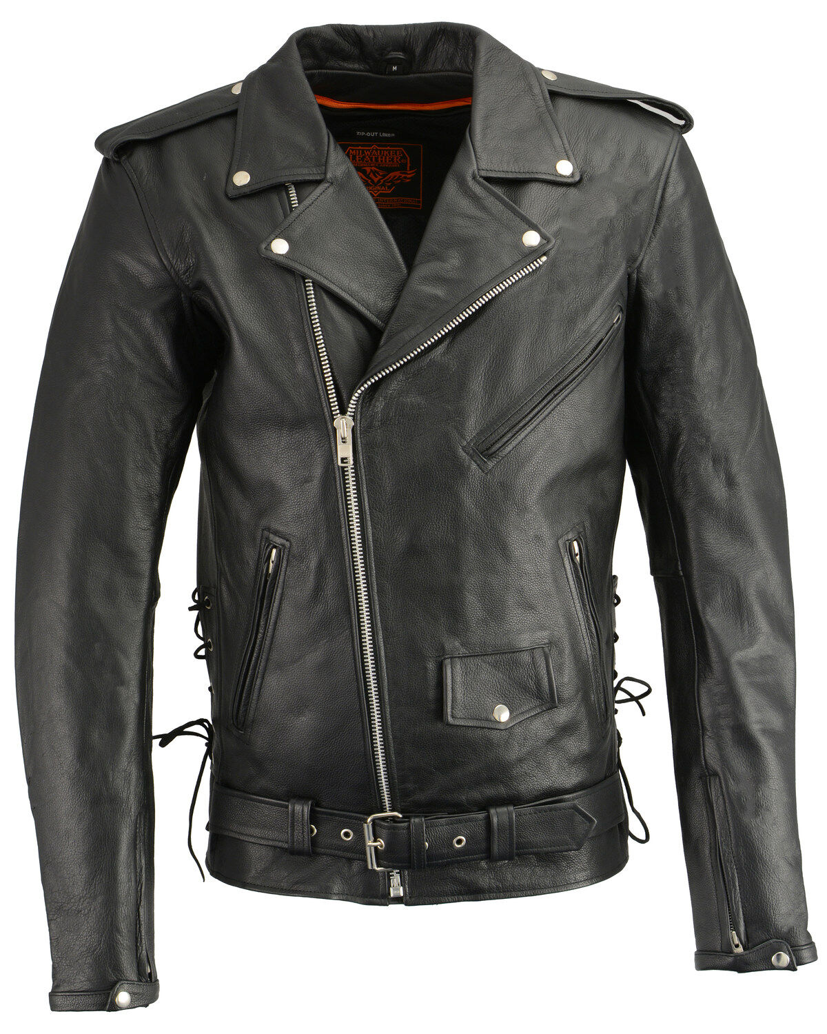 Men's Milwaukee Leather Classic Side Lace Concealed Carry Motorcycle J
