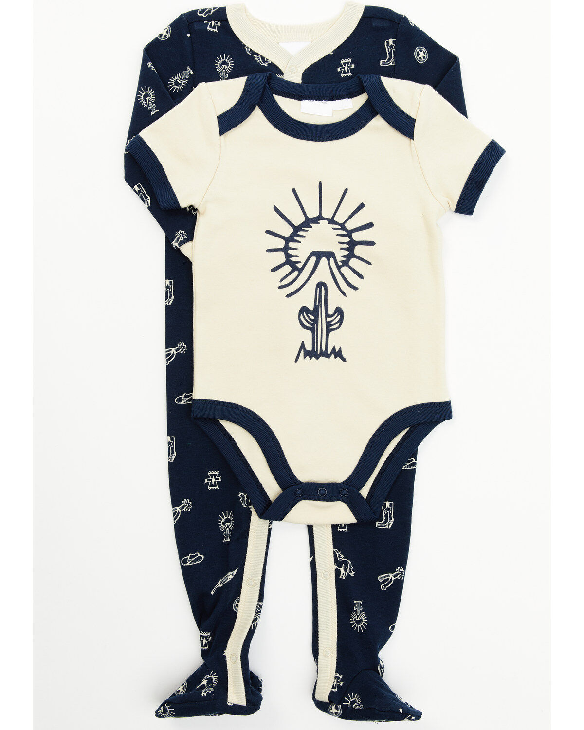 Boys' Cody James Infant Desert Conversation Print Onesie Footed PJ Set