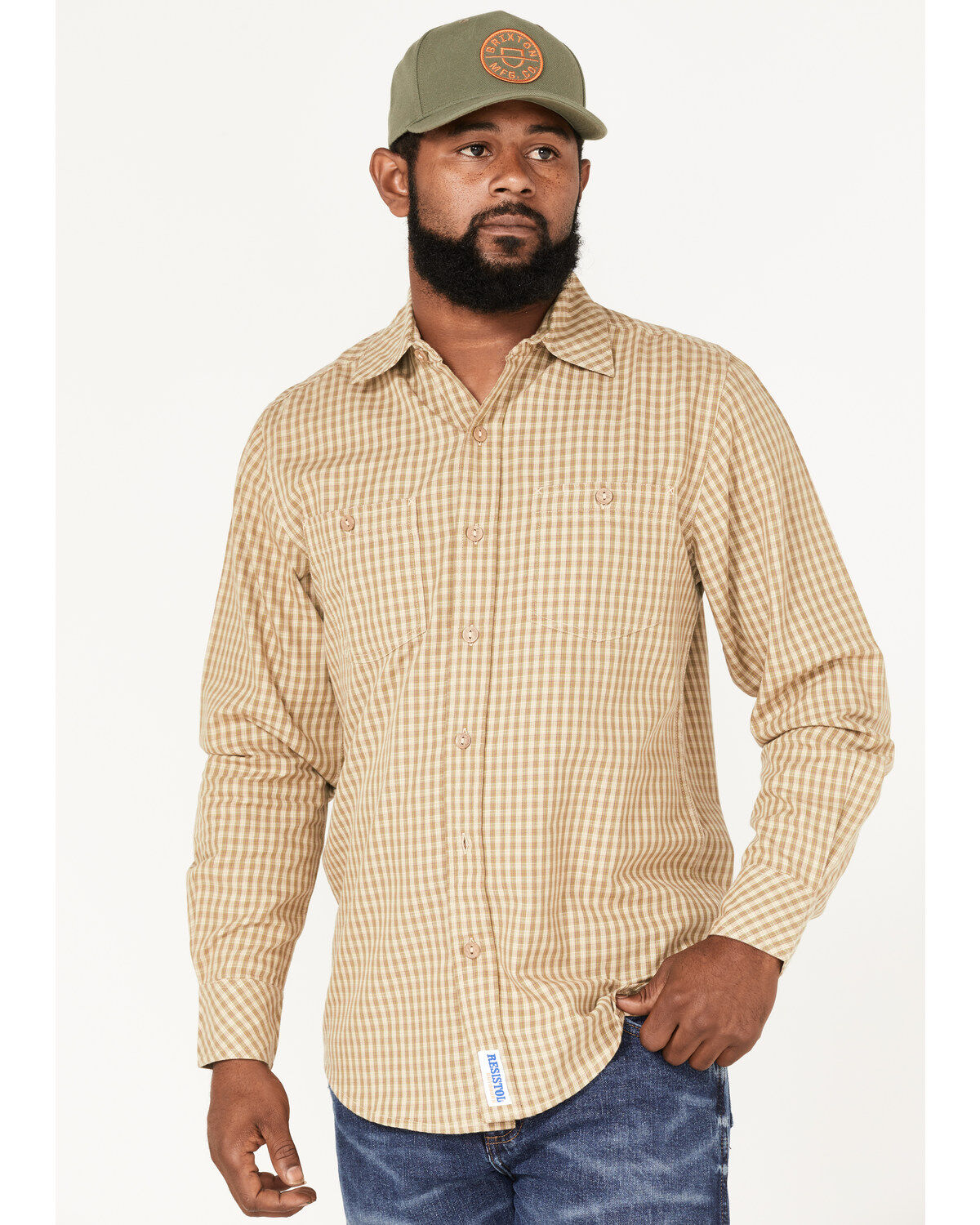 Men's Resistol Wheat Ridge Check Button Down Western Shirt