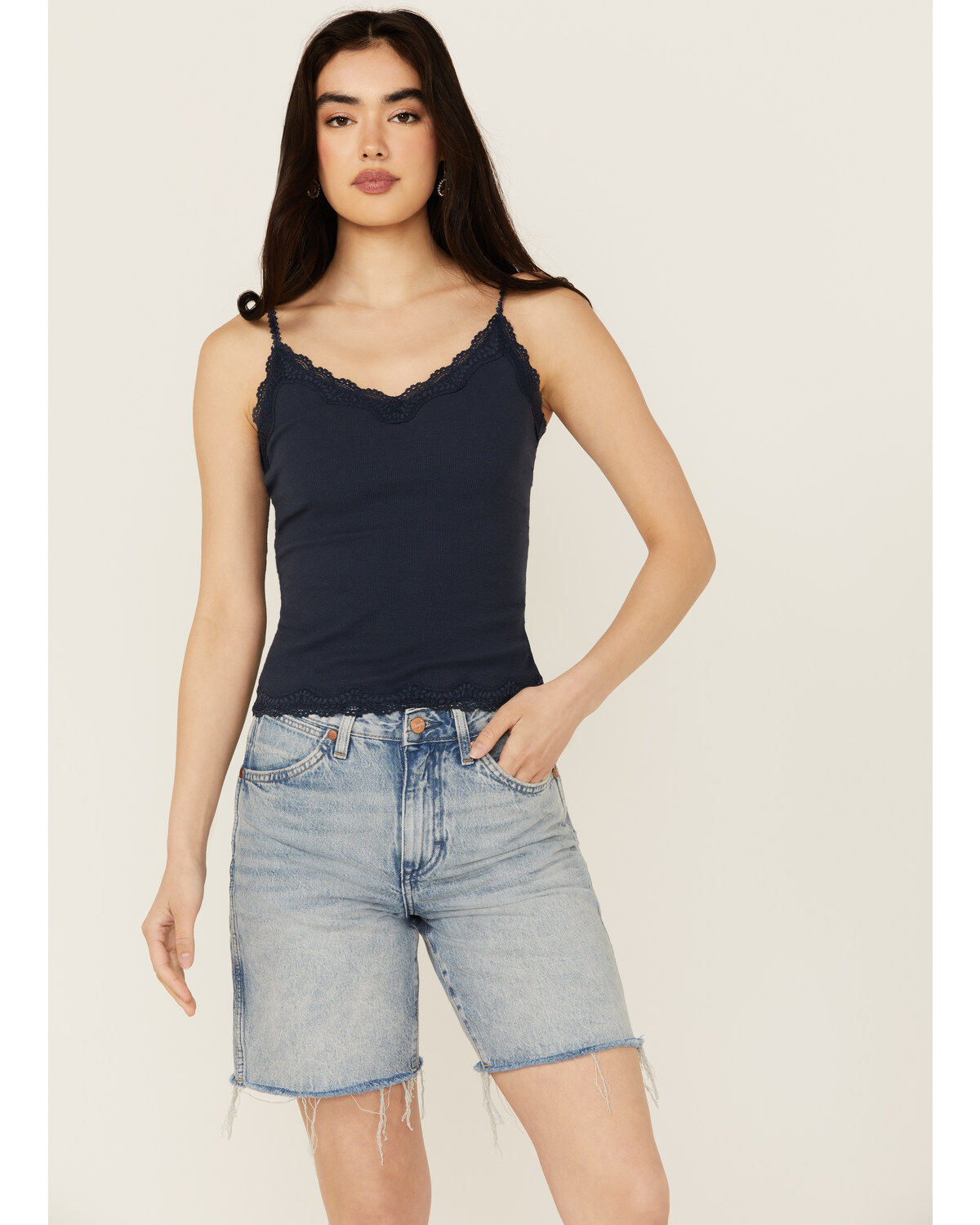 Women's Shyanne Lace Trim Ribbed Cami