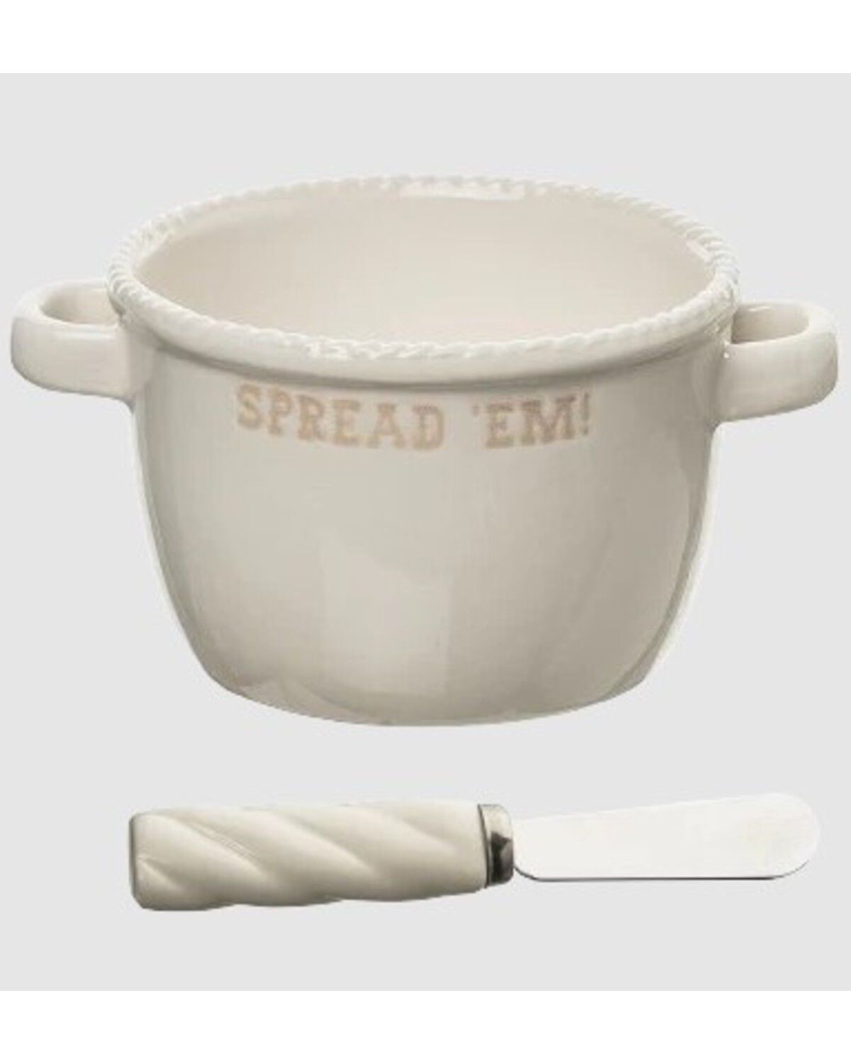 Totalee Gifts Spread 'Em Ceramic Bowl - 2 Piece
