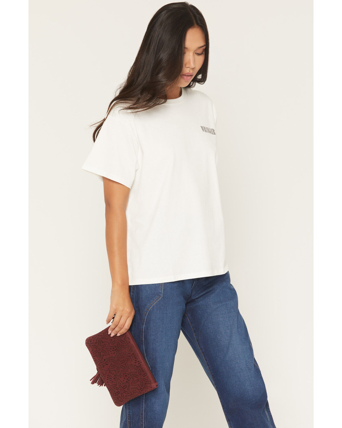 Women's Shyanne Avenly Floral Perforated Suede Wristlet Clutch