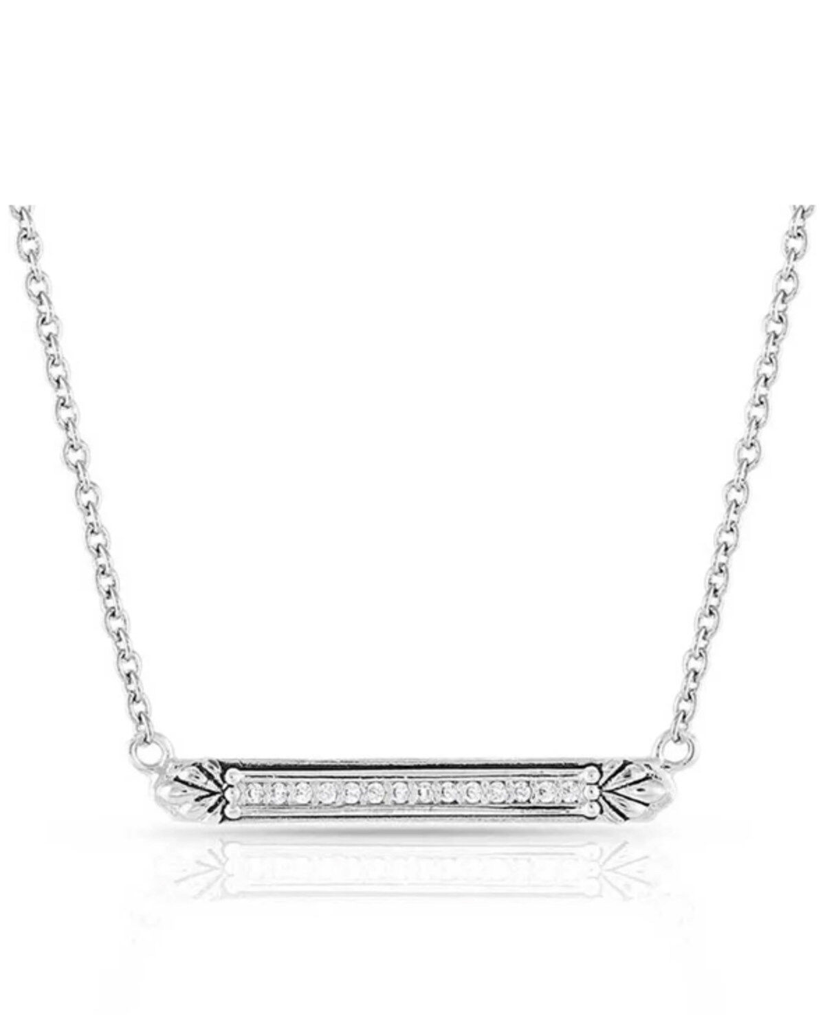 Women's Montana Silversmiths Setting the Crystal Bar Necklace