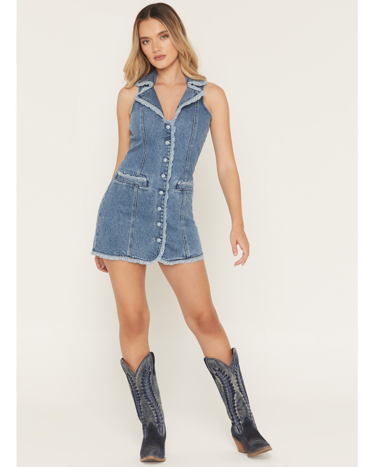 Women's Show Me Your Mumu Maddox Sleeveless Denim Mini Dress