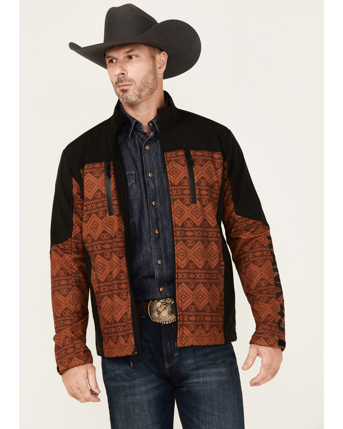 Men's RANK 45 Pine Tree Southwestern Print Softshell Jacket