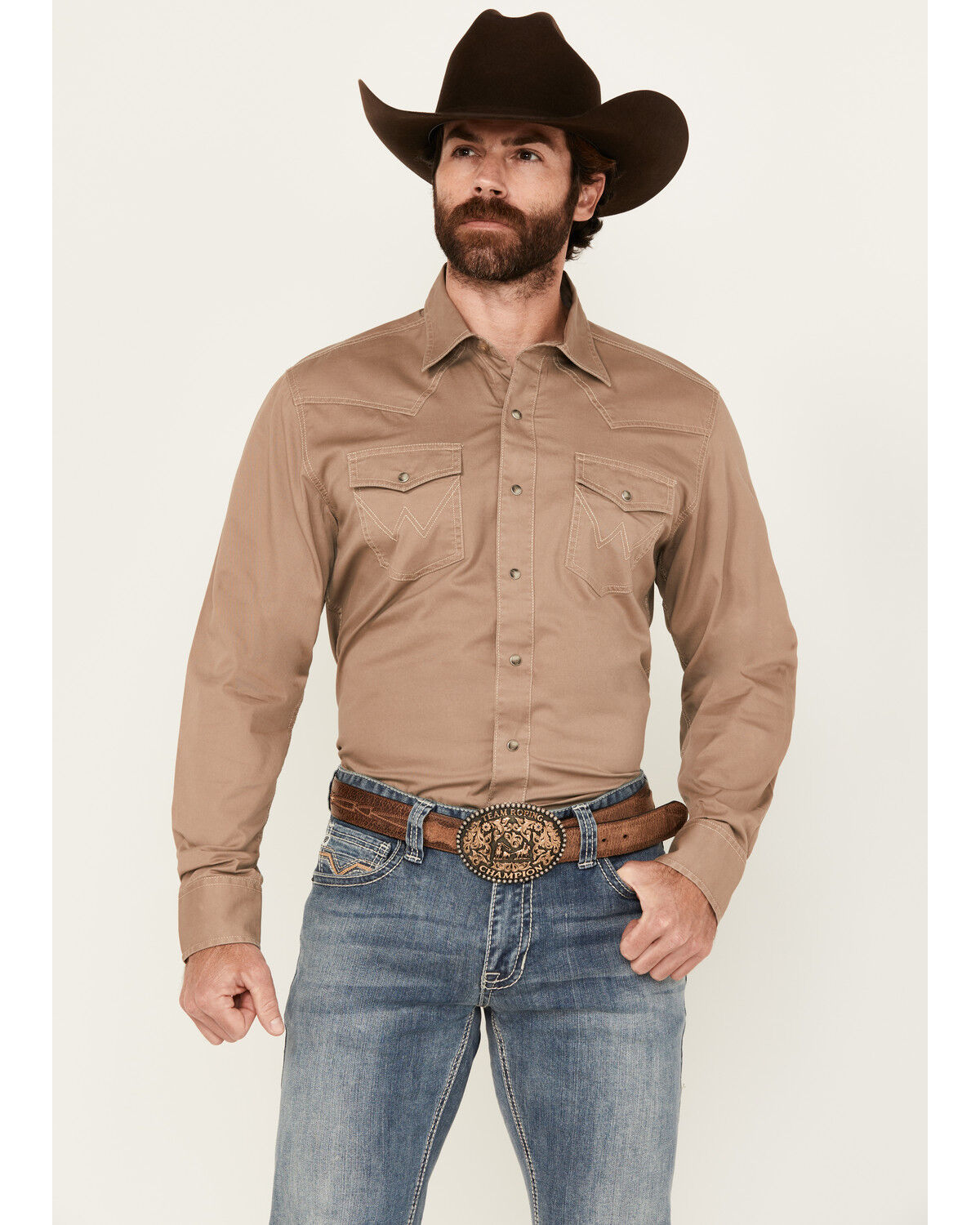 Men's Wrangler Retro Solid Long Sleeve Snap Western Shirt - Tall