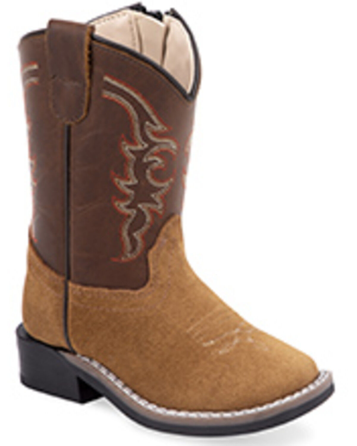 Boys' Old West Toddler Suede Western Boots - Broad Square Toe