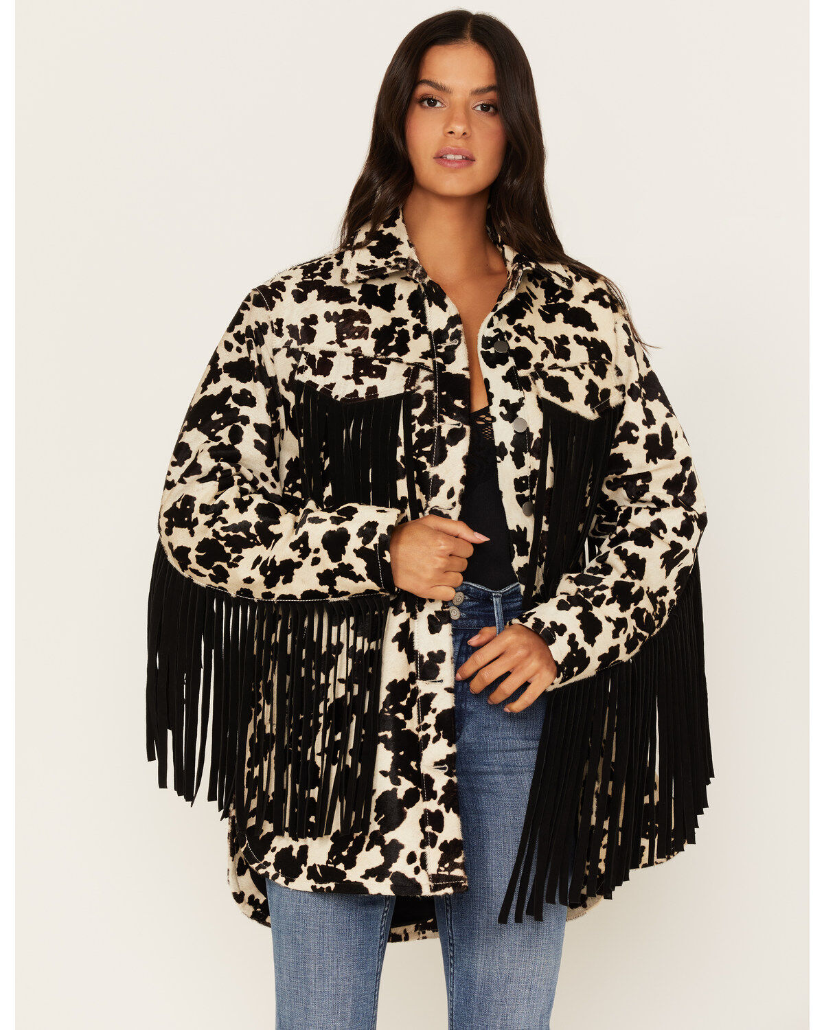 Women's Idyllwind Hair-On Cow Hide Fringe Shacket