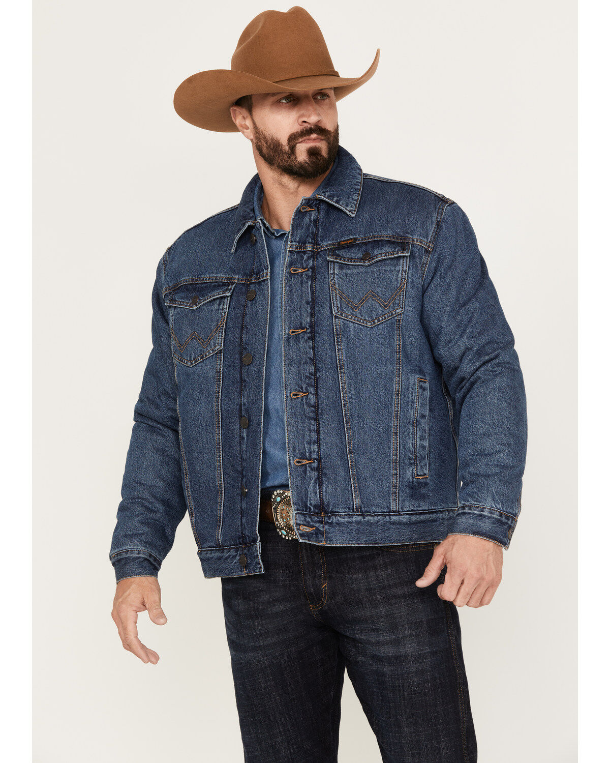 Men's Wrangler Retro Sherpa Lined Denim Jacket