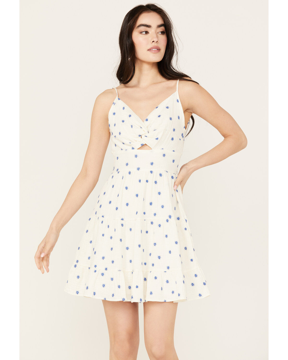 Women's Wild Moss Knot Front Print Mini Dress