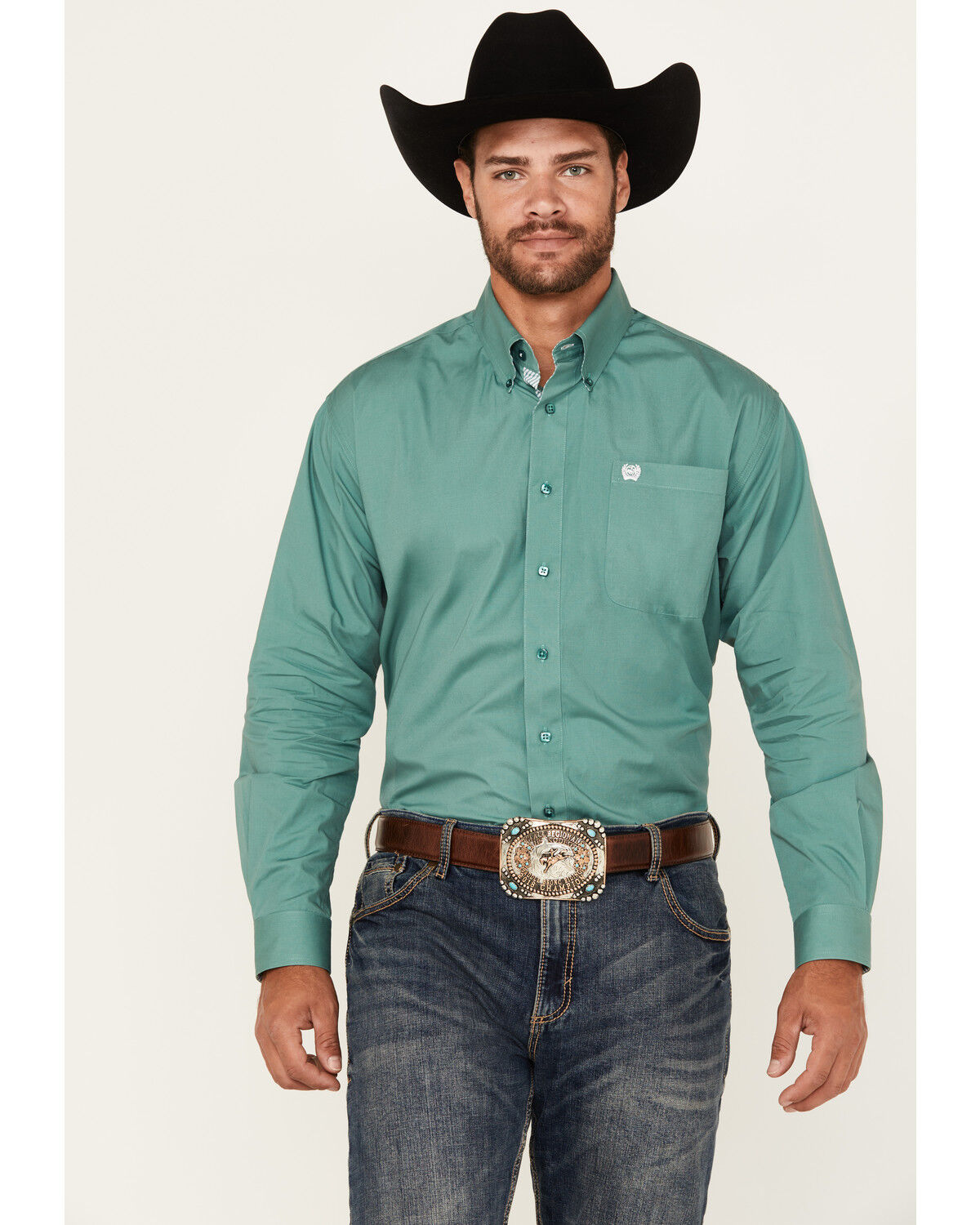 Men's Cinch Solid Long Sleeve Button-Down Western Shirt