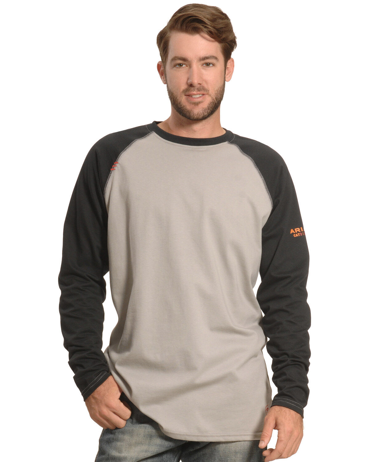 Men's Ariat FR Long Sleeve Baseball Work T-Shirt