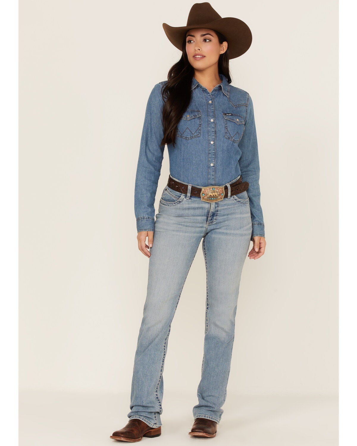 Women's Wrangler Light Wash Mid Willow Ultimate Riding Bootcut Jeans