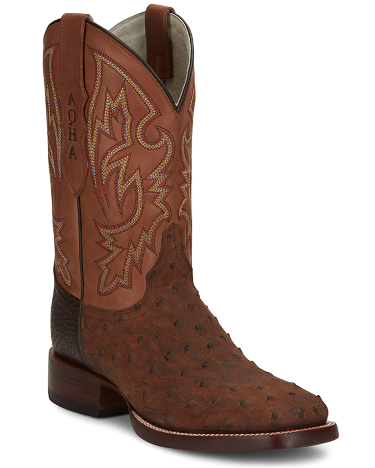 Men's Justin King Exotic Ostrich Western Boots - Broad Square Toe