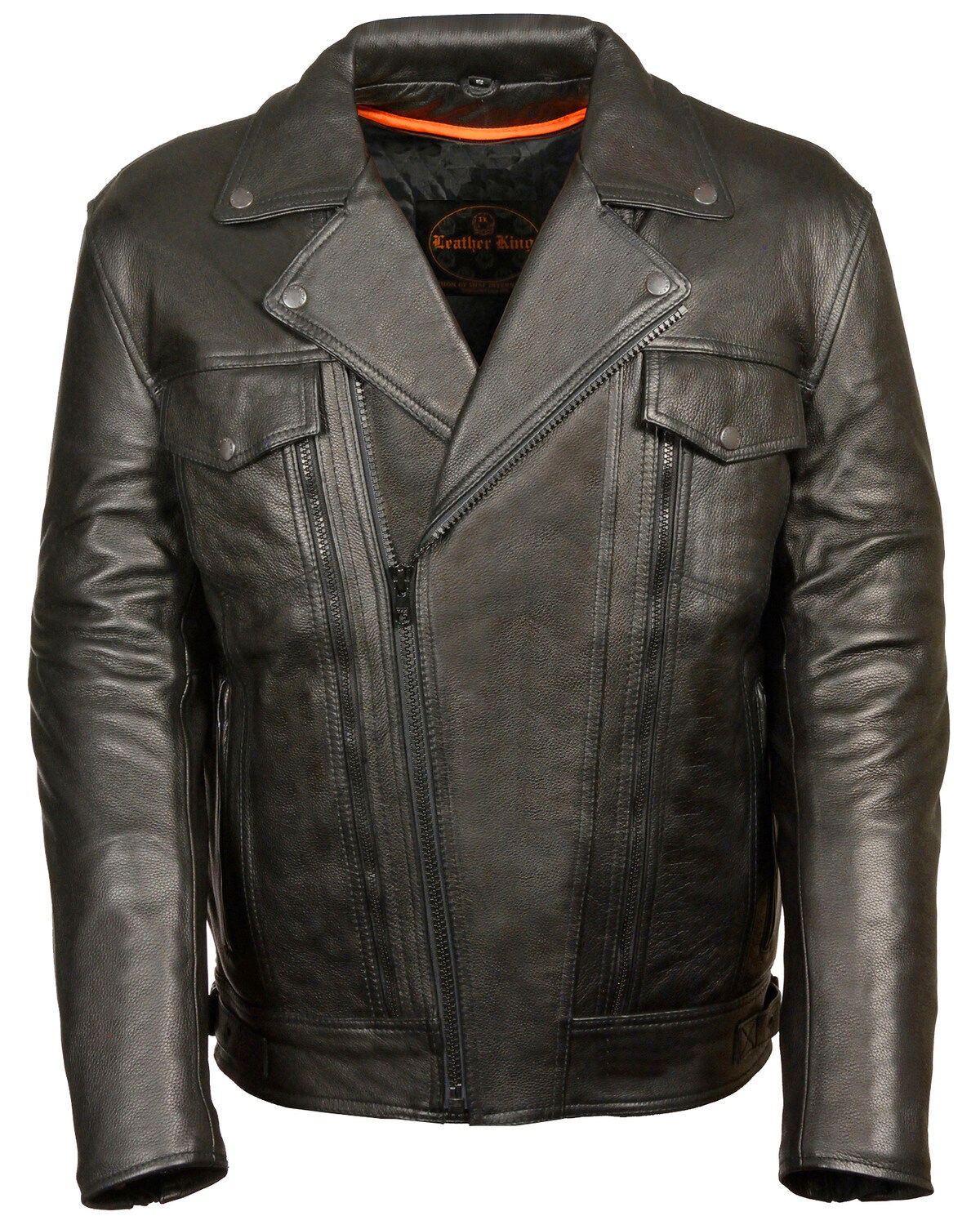 Men's Milwaukee Leather Utility Pocket Motorcycle Jacket - 5X