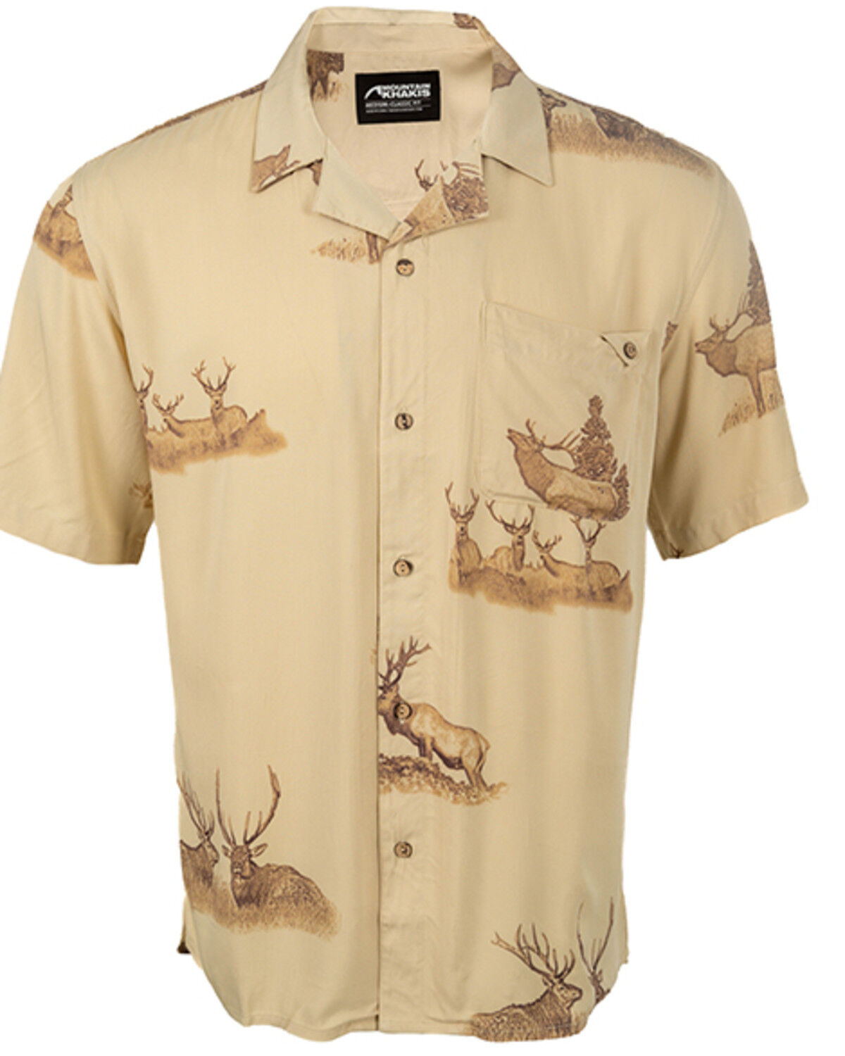 Men's Mountain Khakis Camp Site Elk Short Sleeve Button-Down Shirt