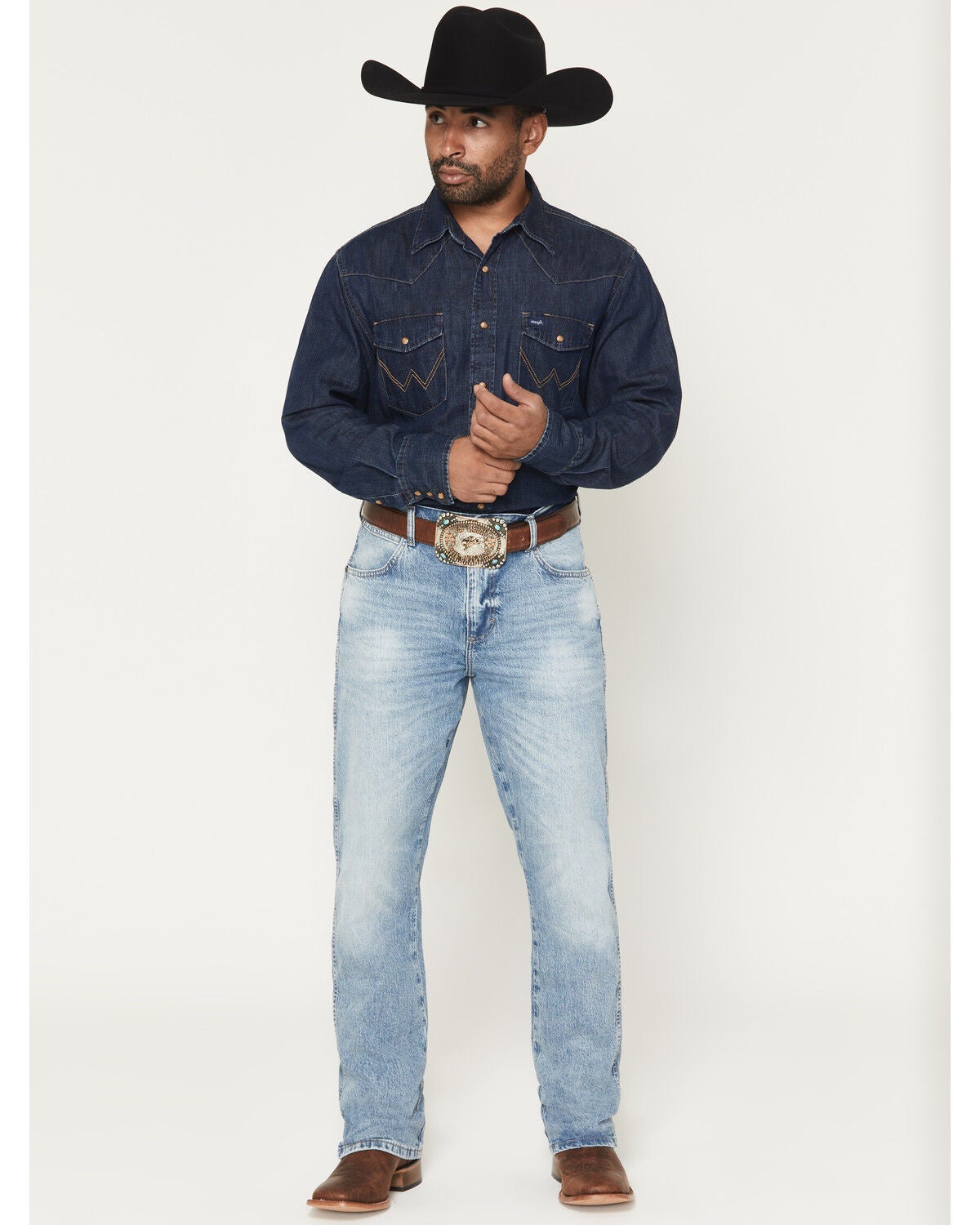 Men's Wrangler Retro 77MWZ Jones Light Wash Slim Bootcut Stretch Denim