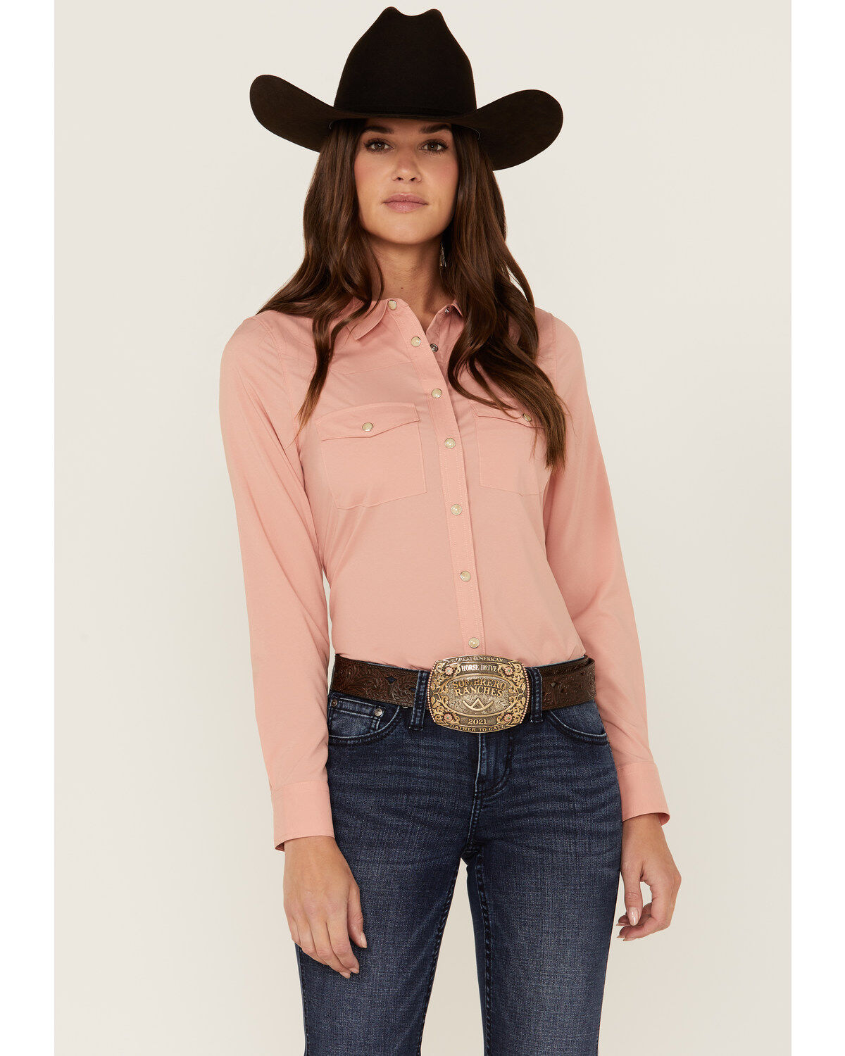 Women's RANK 45 Outdoor Vented Yoke Long Sleeve Riding Snap Western S