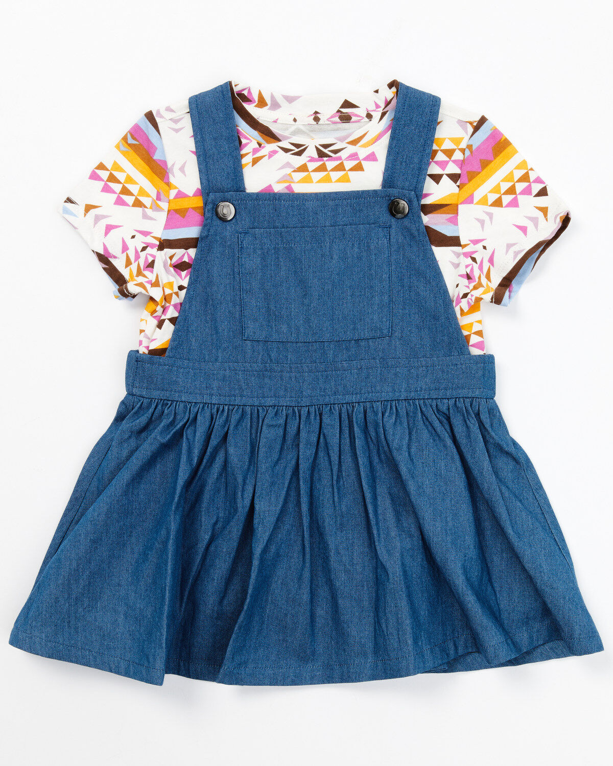 Girls' Shyanne Toddler Southwestern Printed Top and Overall Dress