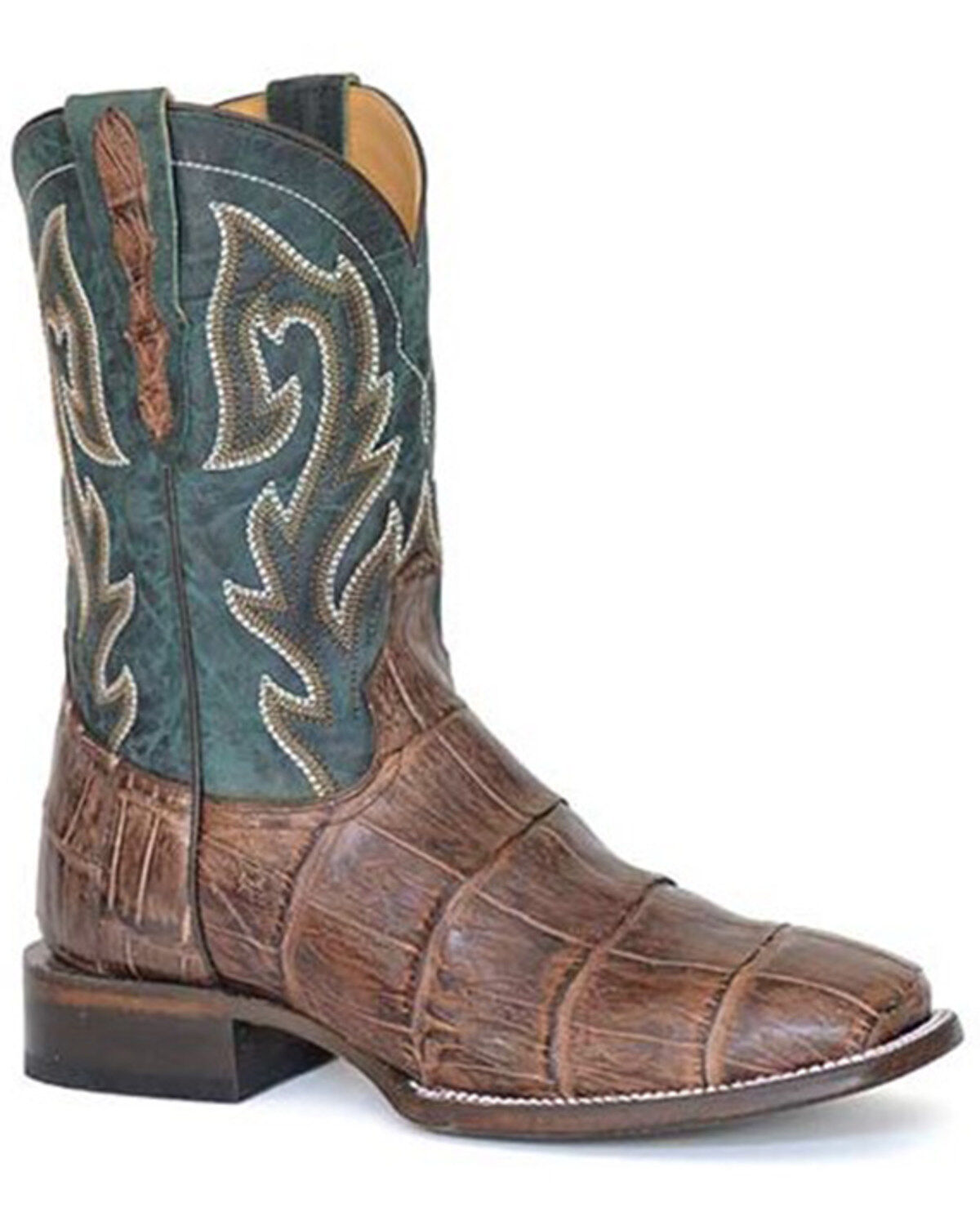 Men's Stetson Exotic Alligator Western Boots - Broad Square Toe