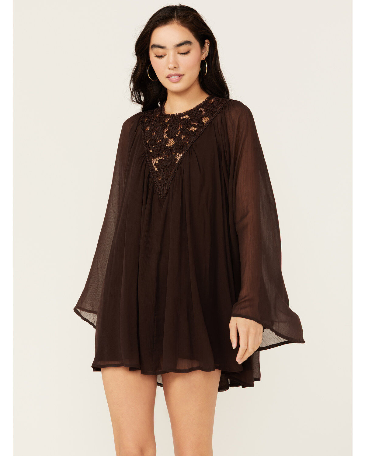 Women's Free People Sunshine of Love Long Sleeve Mini Dress