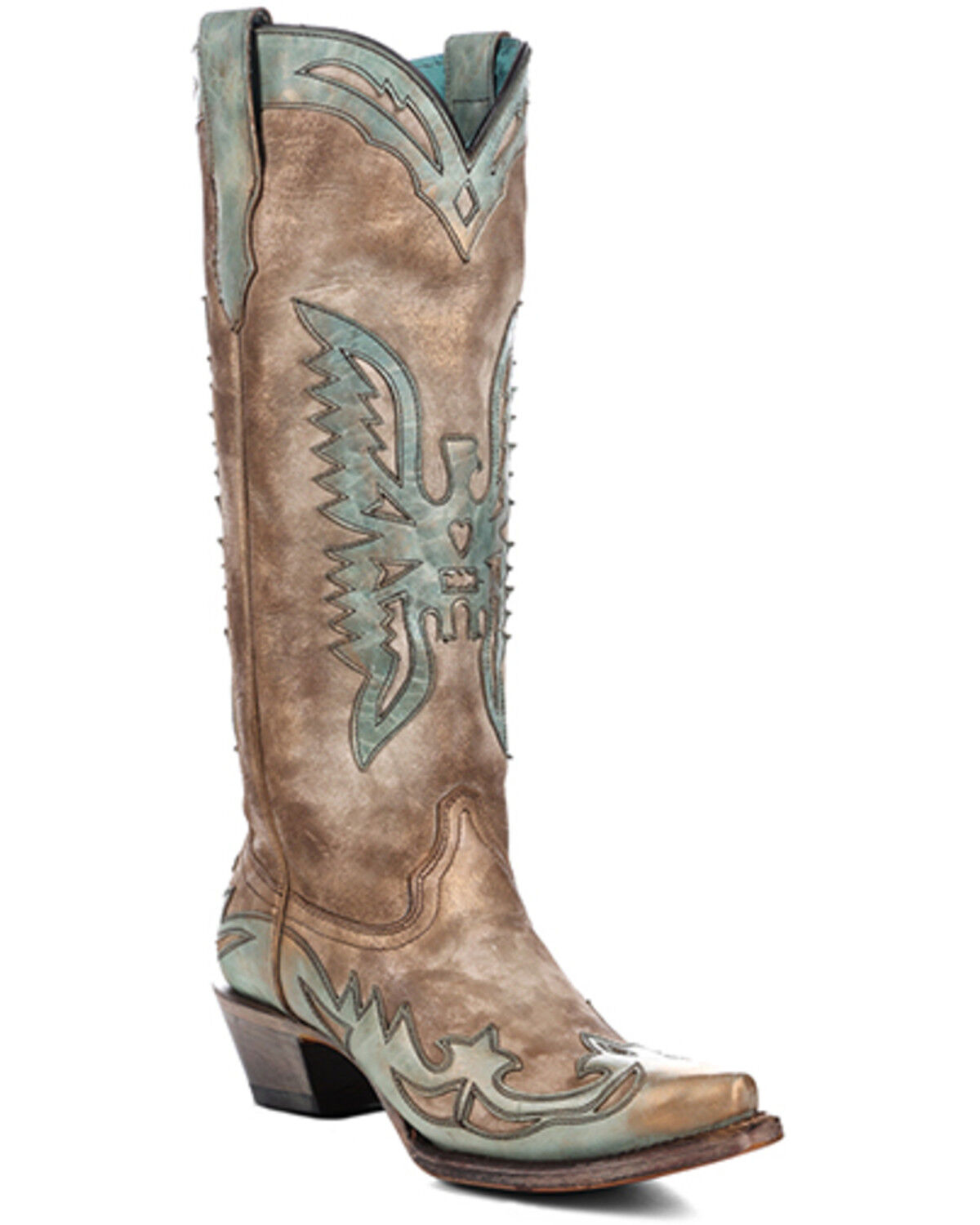 Women's Corral Eagle Overlay Tall Western Boots - Snip Toe