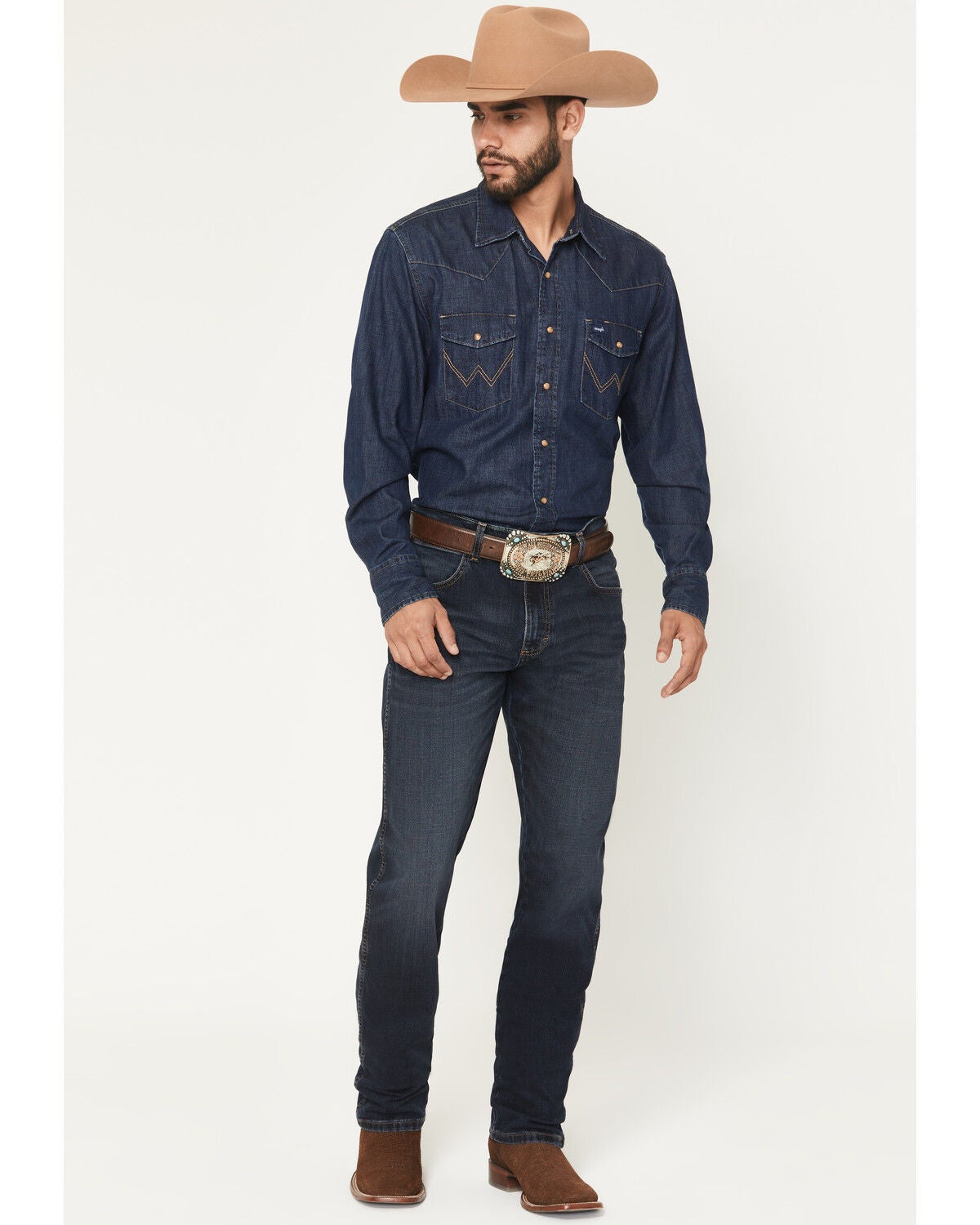 Men's Wrangler Retro 88MWZ Tilden Dark Wash Slim Straight Stretch Deni