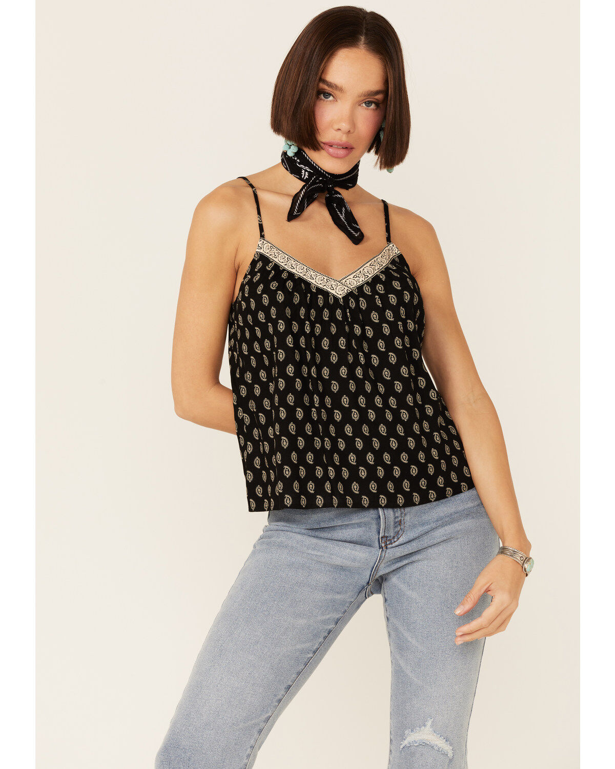 Women's Patrons of Peace Dot Print Neck Trim Cami