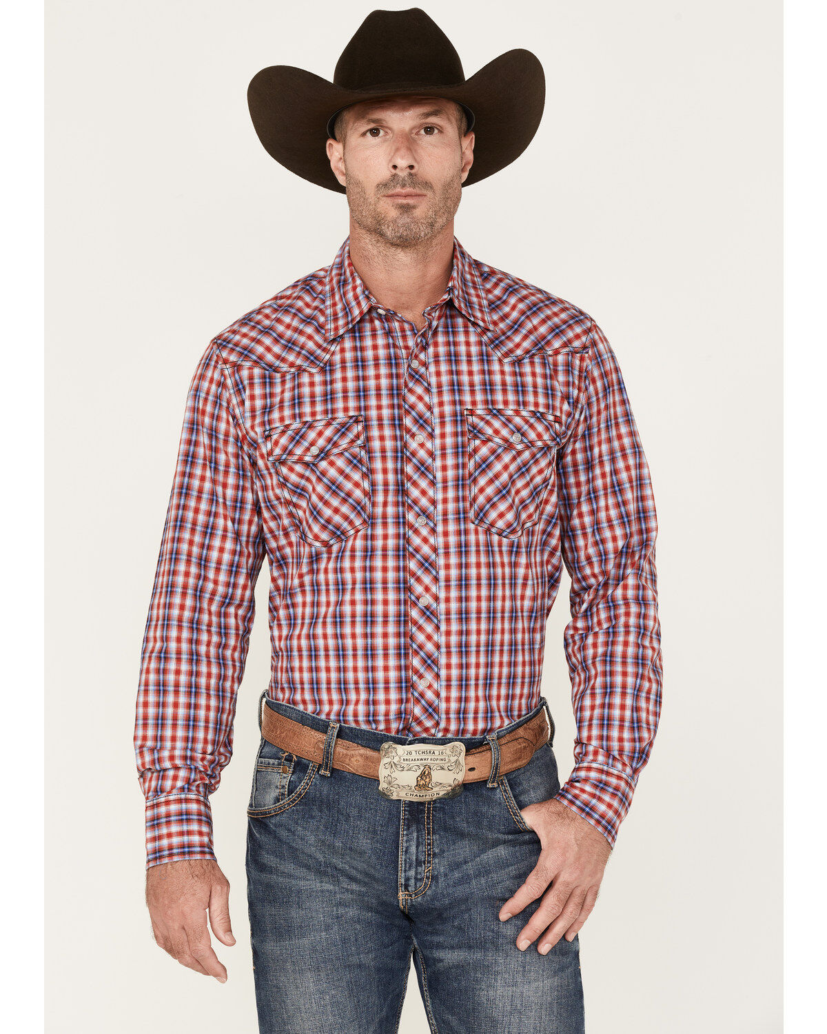 Men's Wrangler 20X Plaid Print Competition Advanced Comfort Long Sleev