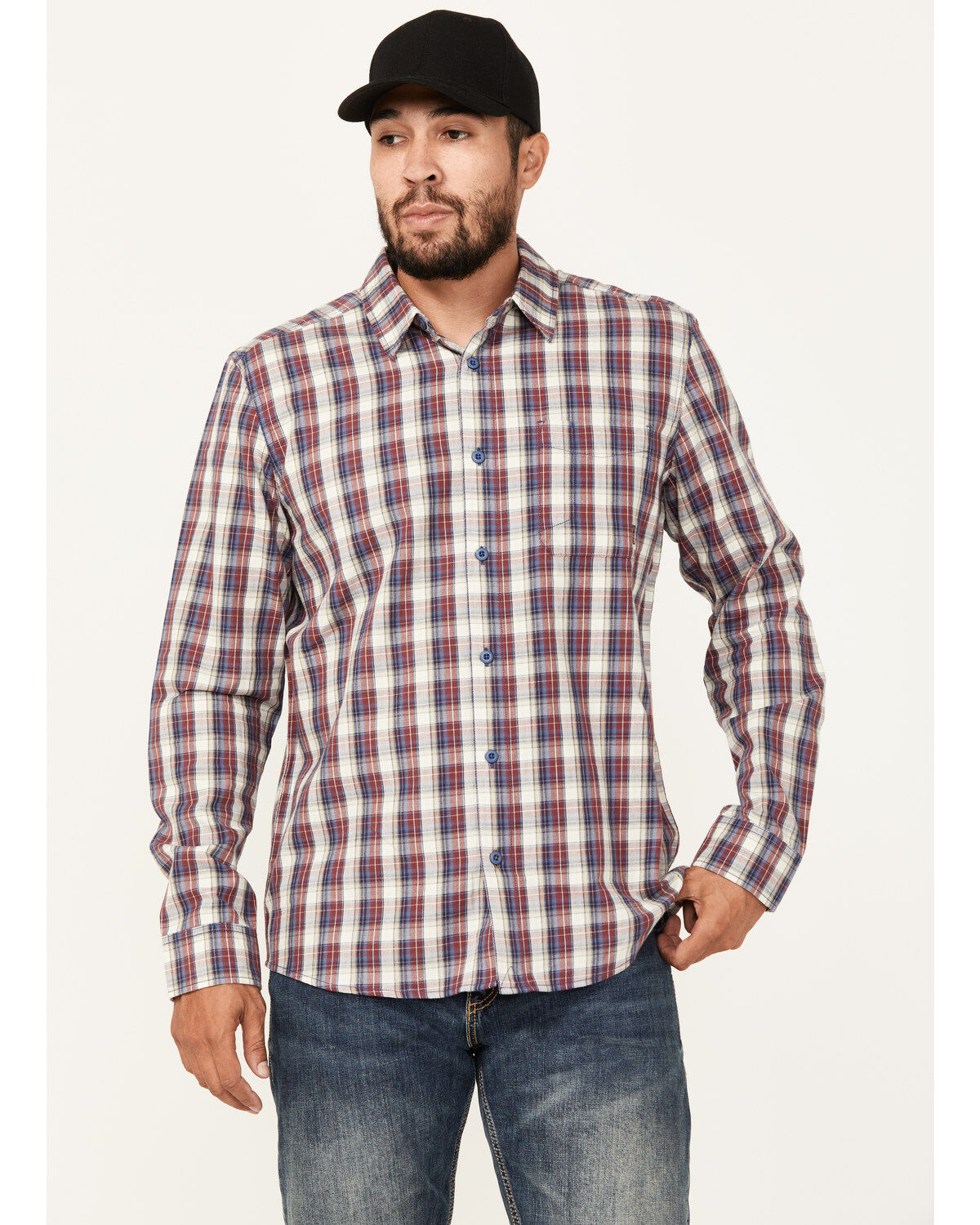 Men's Brothers and Sons Dawson Plaid Print Long Sleeve Button Down Wes