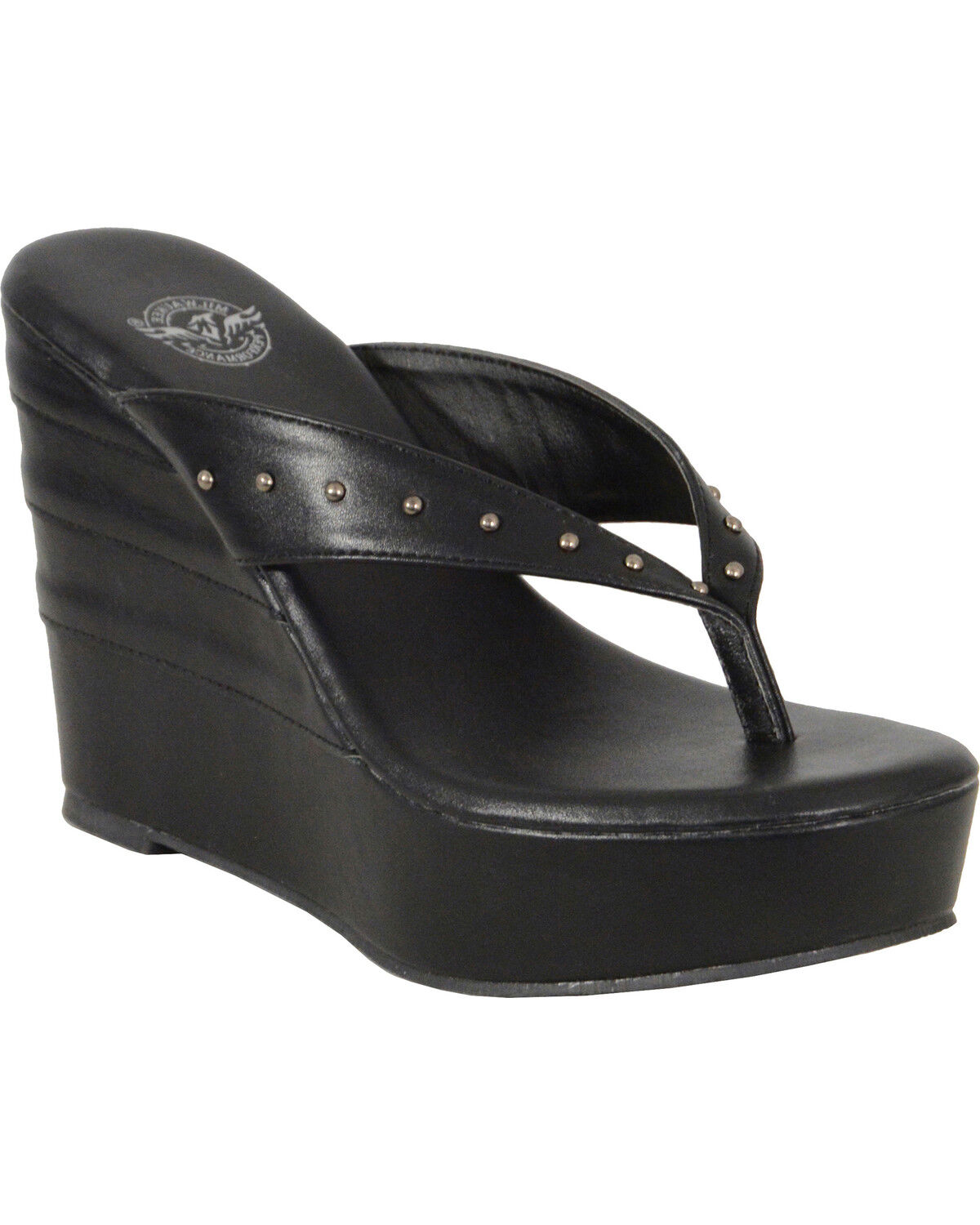 Women's Milwaukee Leather Studded Wedge Sandals