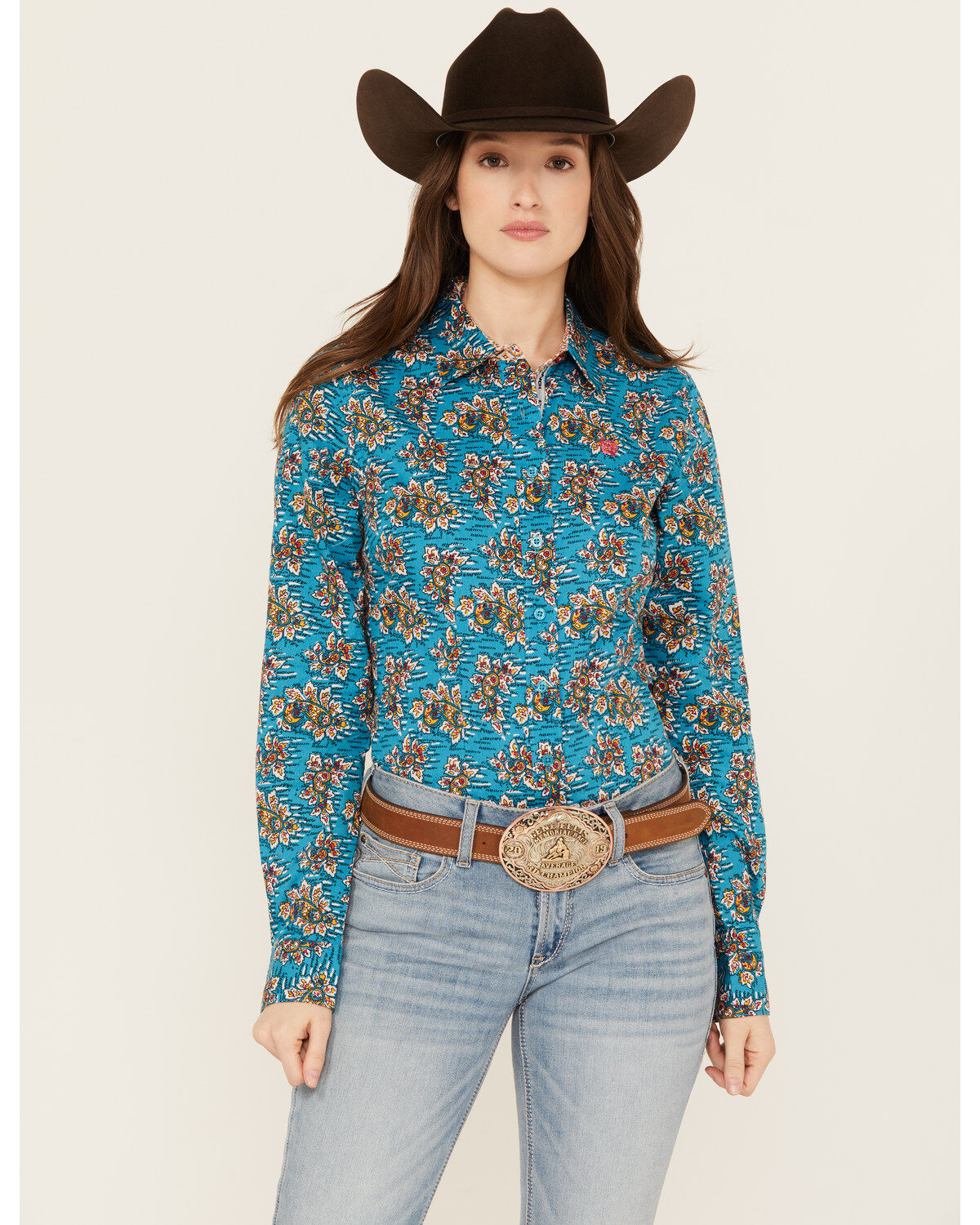 Women's Cinch Floral Long Sleeve Button-Down Western Shirt