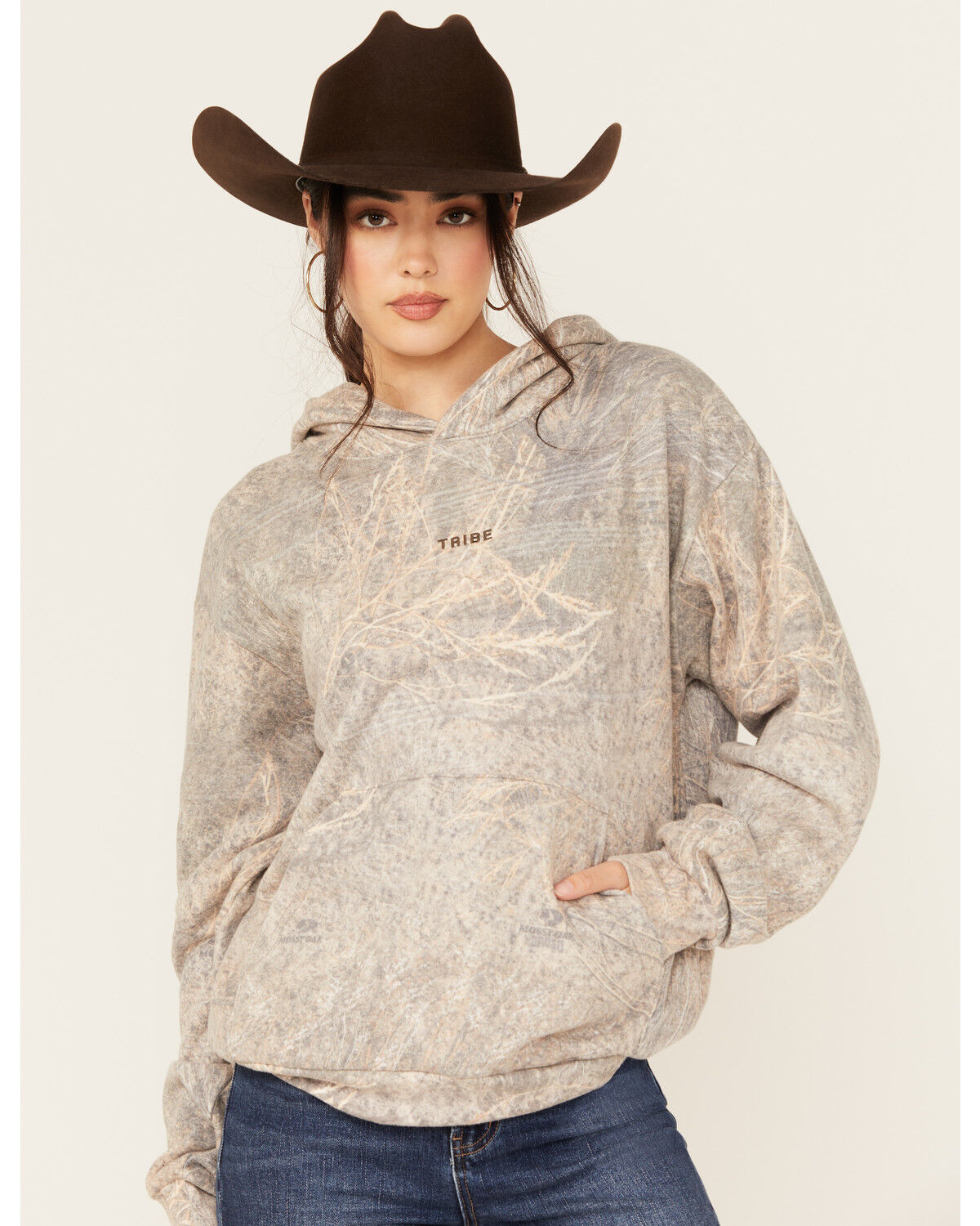 Women's Tribe Kelley Camo Down Yonder Mossy Oak Camo Print Hoodie
