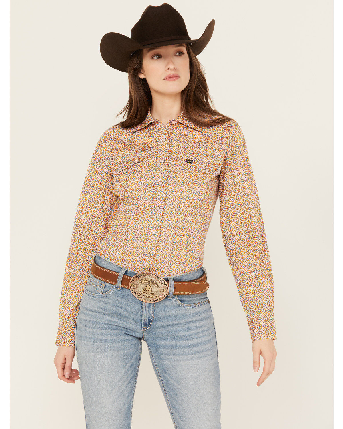 Women's Cinch Geo Print Long Sleeve Snap Western Shirt
