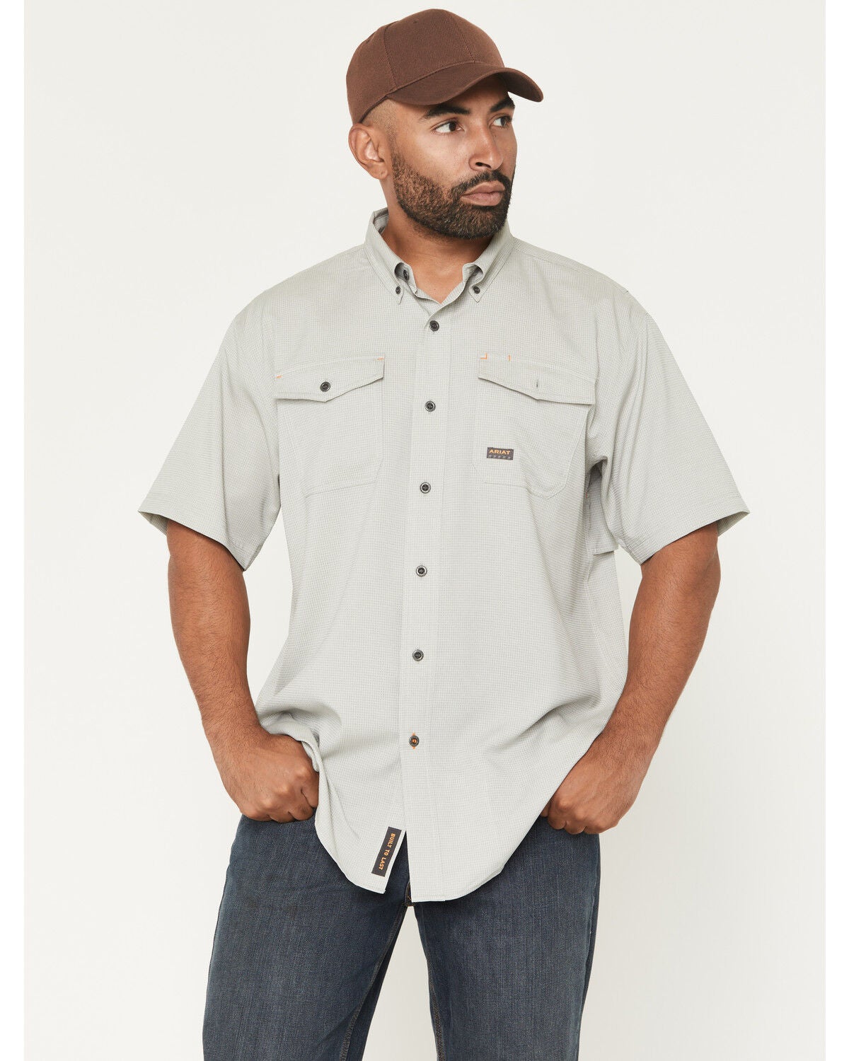 Men's Ariat Rebar Made Tough VentTEK Short Sleeve Button-Down Stretch