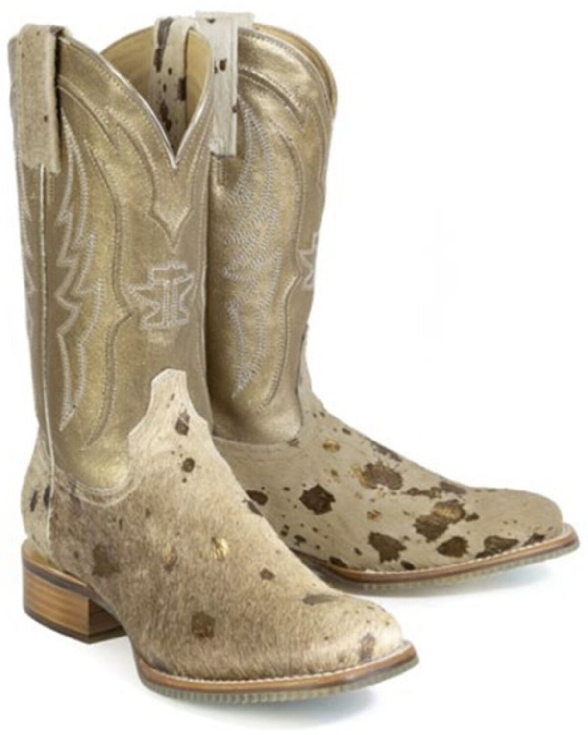Women's Tin Haul Golden Charolais Hair-On Western Boots - Broad Square