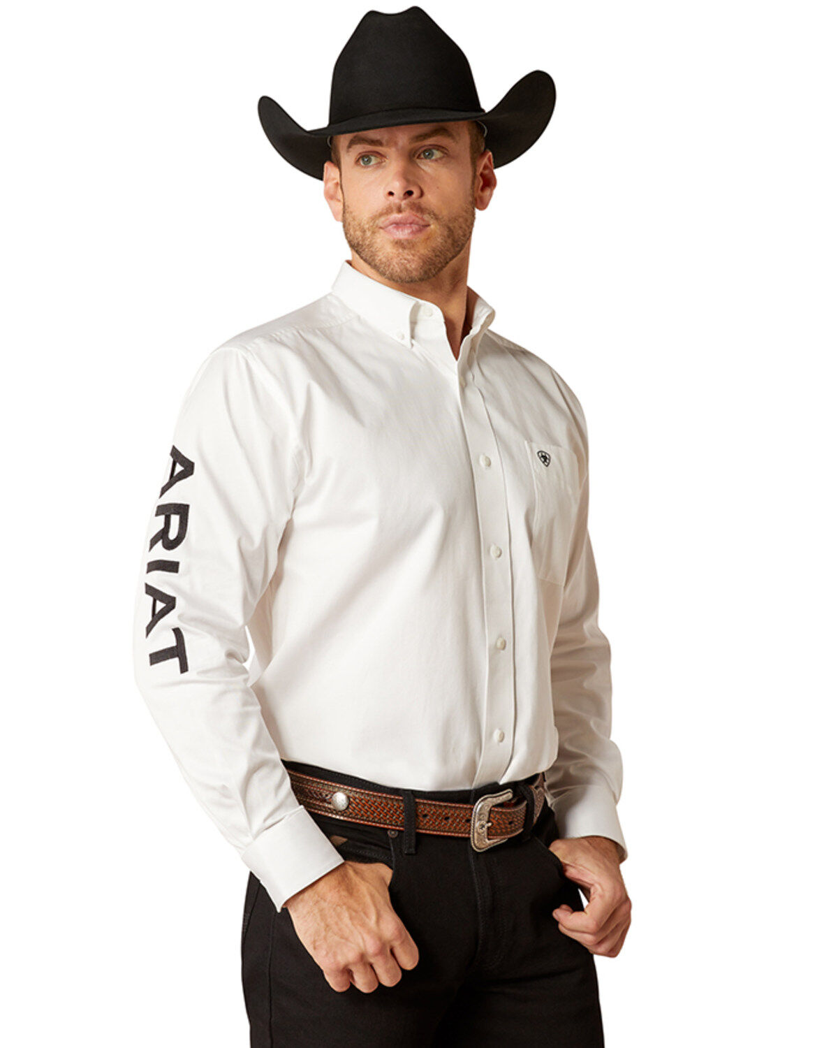Men's Ariat Team Logo Twill Long Sleeve Button-Down Western Shirt