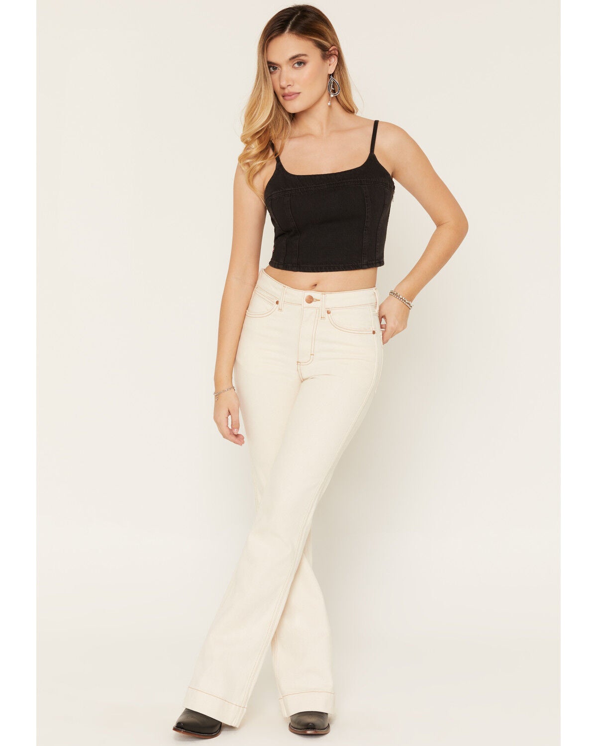 Women's Wrangler Retro Allie High Rise Bailey Trouser Stretch Denim Je