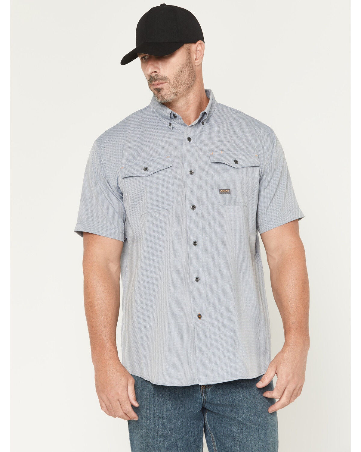 Men's Ariat Rebar Made Tough VentTEK Short Sleeve Button-Down Stretch