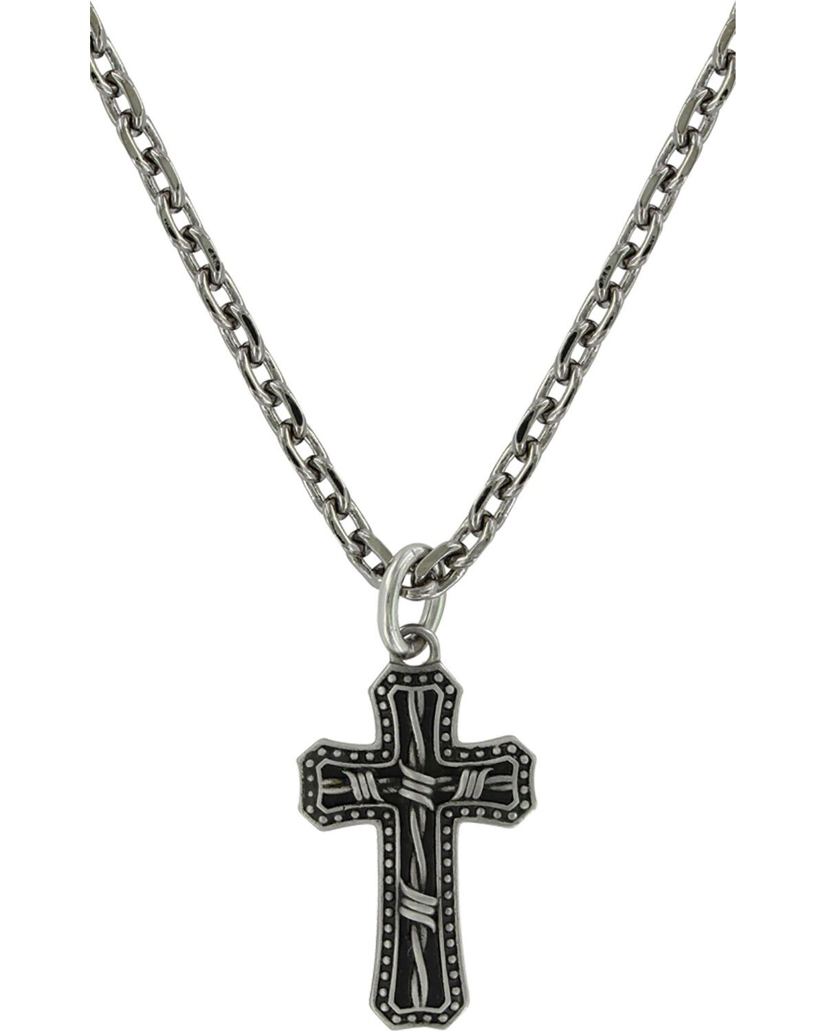 Men's Montana Silversmiths Barbed Wire Cross Necklace