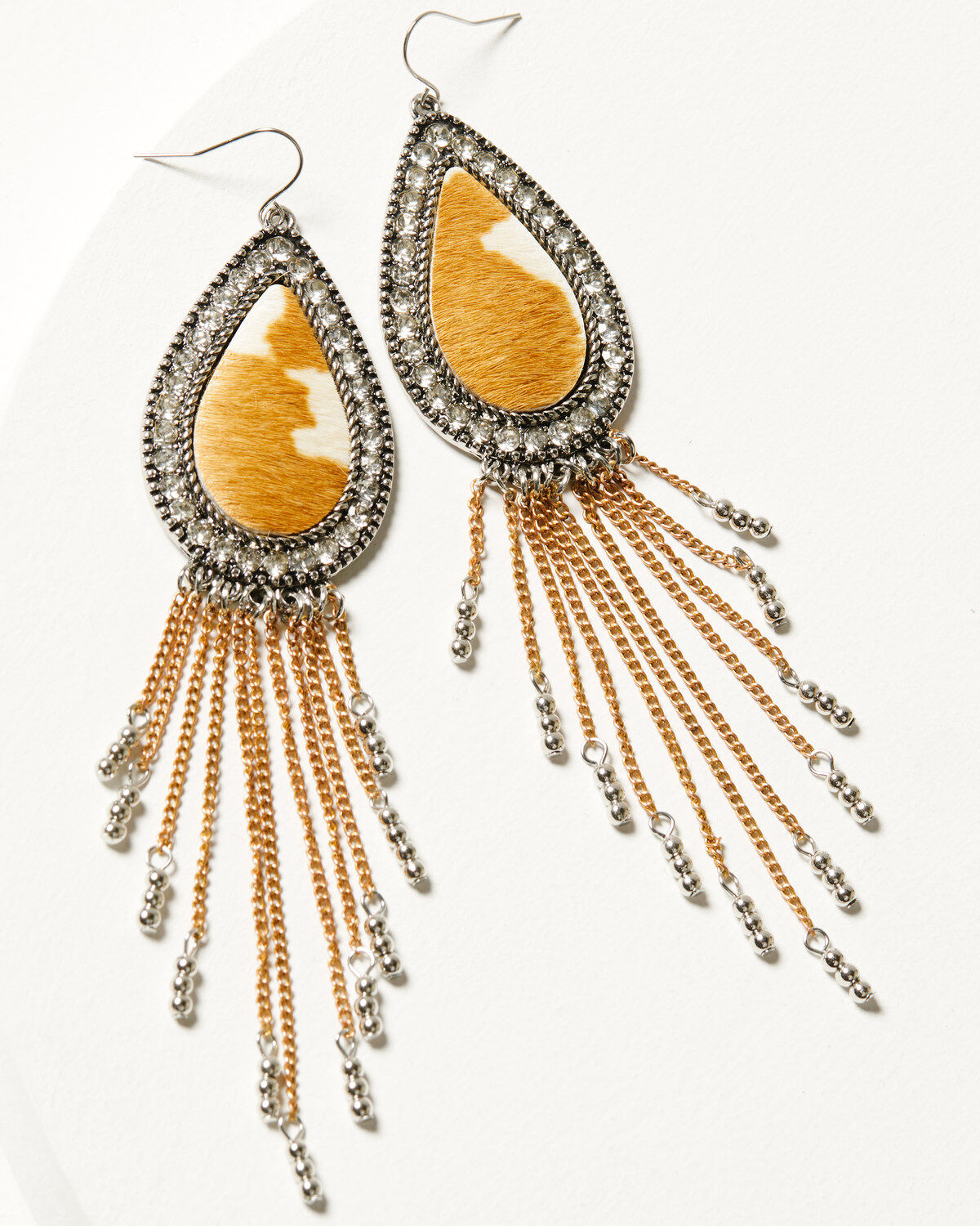 Women's Cowgirl Confetti American Honey Hair-On Chain Fringe Earrings