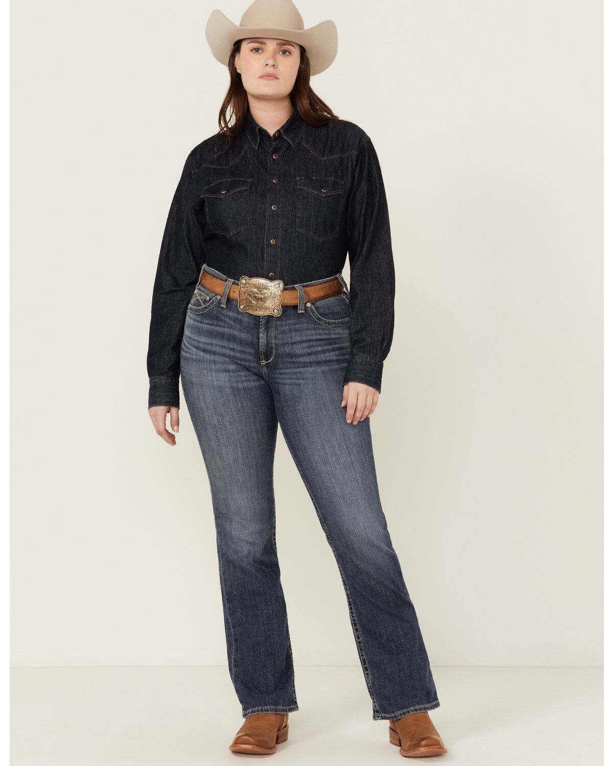 Women's Ariat Medium Wash Perfect Rise Phoebe Stretch Bootcut Jeans -