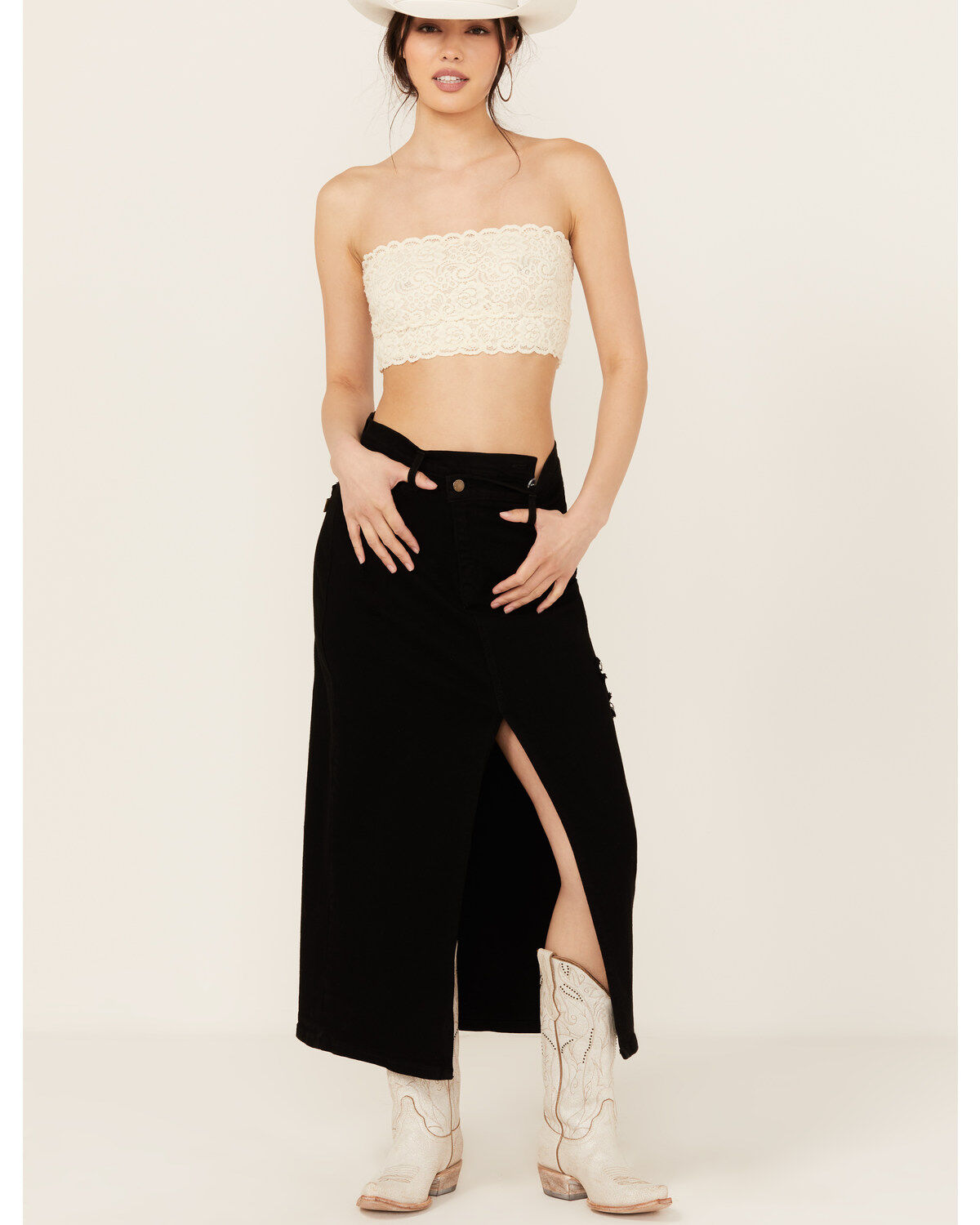 Women's Vibrant Denim Denim Maxi Skirt